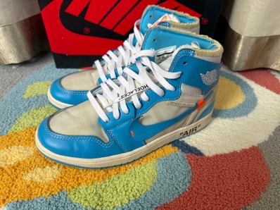 Off-White × Nike Air Jordan 1 High UNC "White/Dark Powder Blue"