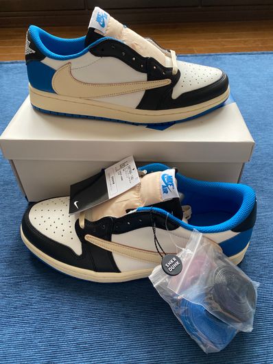 Travis Scott × fragment design × Nike Air Jordan 1 Low OG SP "Military Blue"
