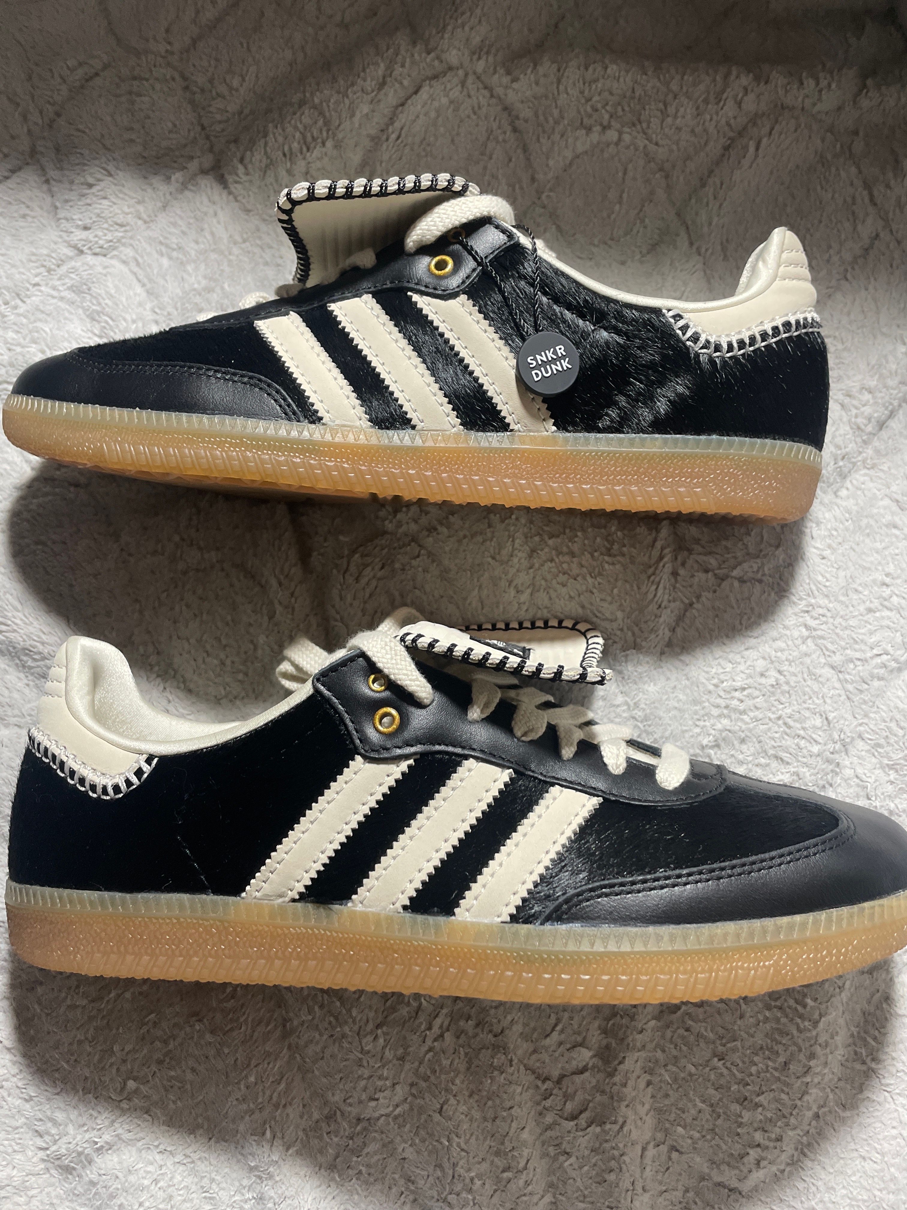 Wales Bonner × adidas Samba Pony Tonal Low "Core Black/Cream White"