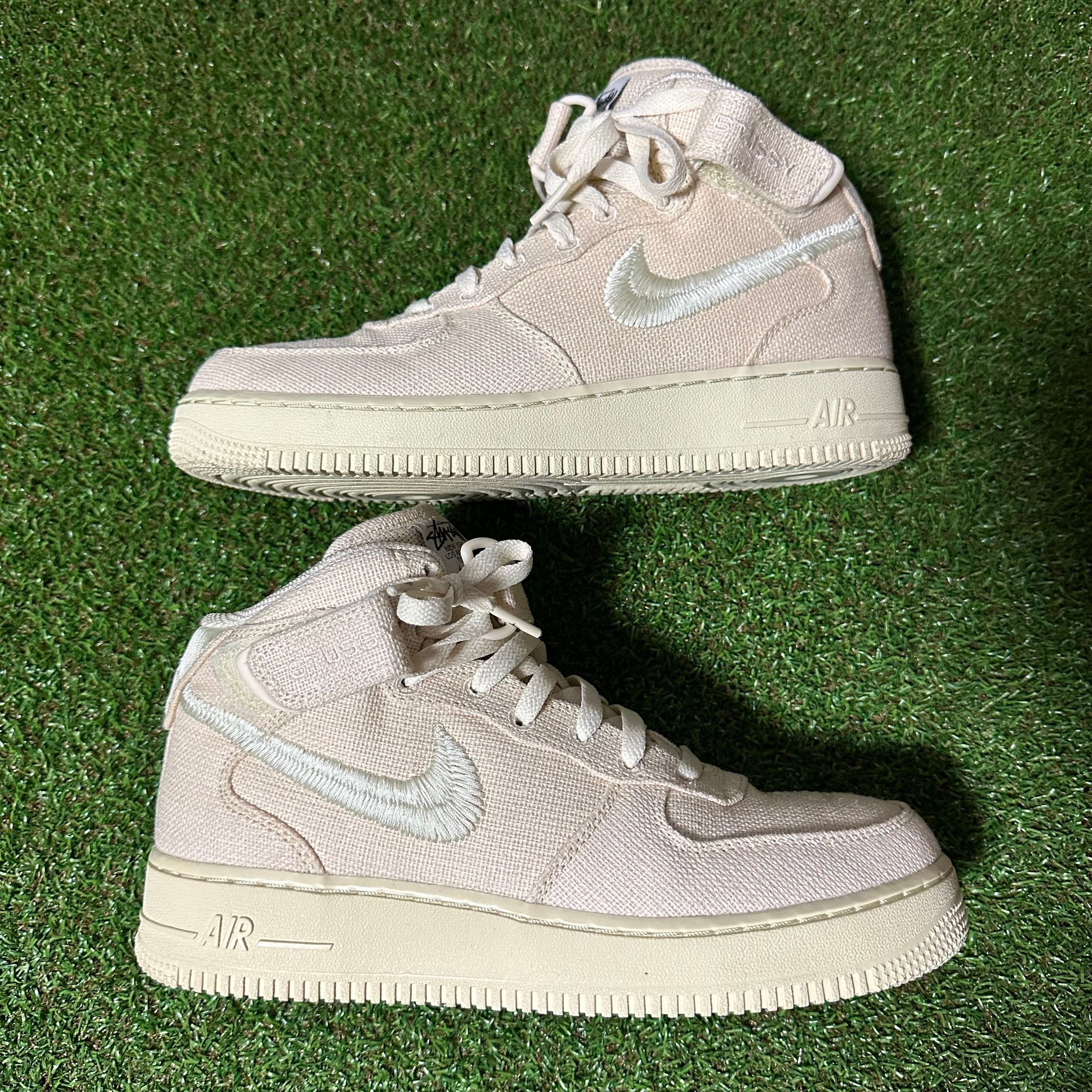Stussy × Nike Air Force 1 Mid "Fossil Stone"