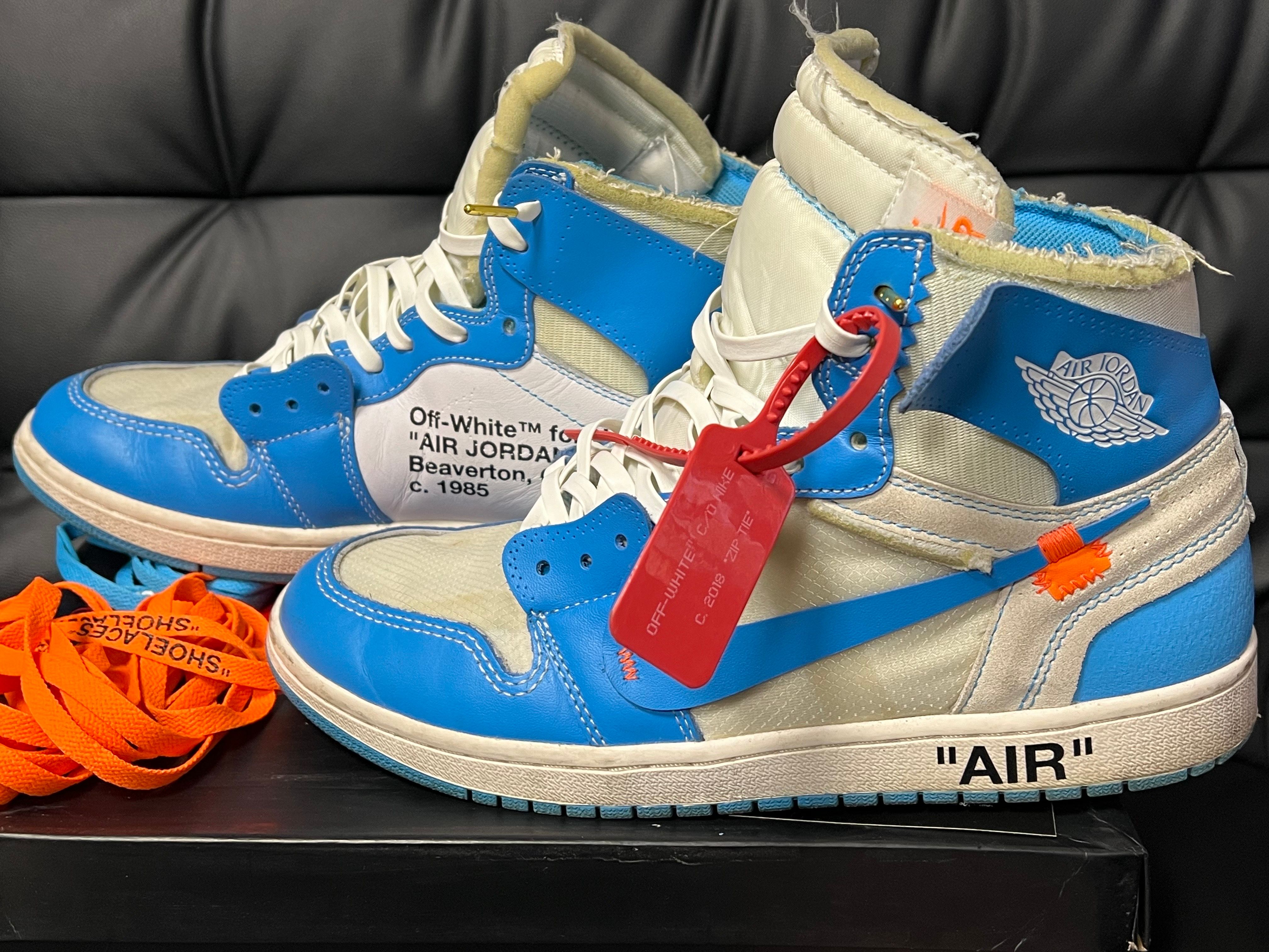 Off-White × Nike Air Jordan 1 High UNC "White/Dark Powder Blue"