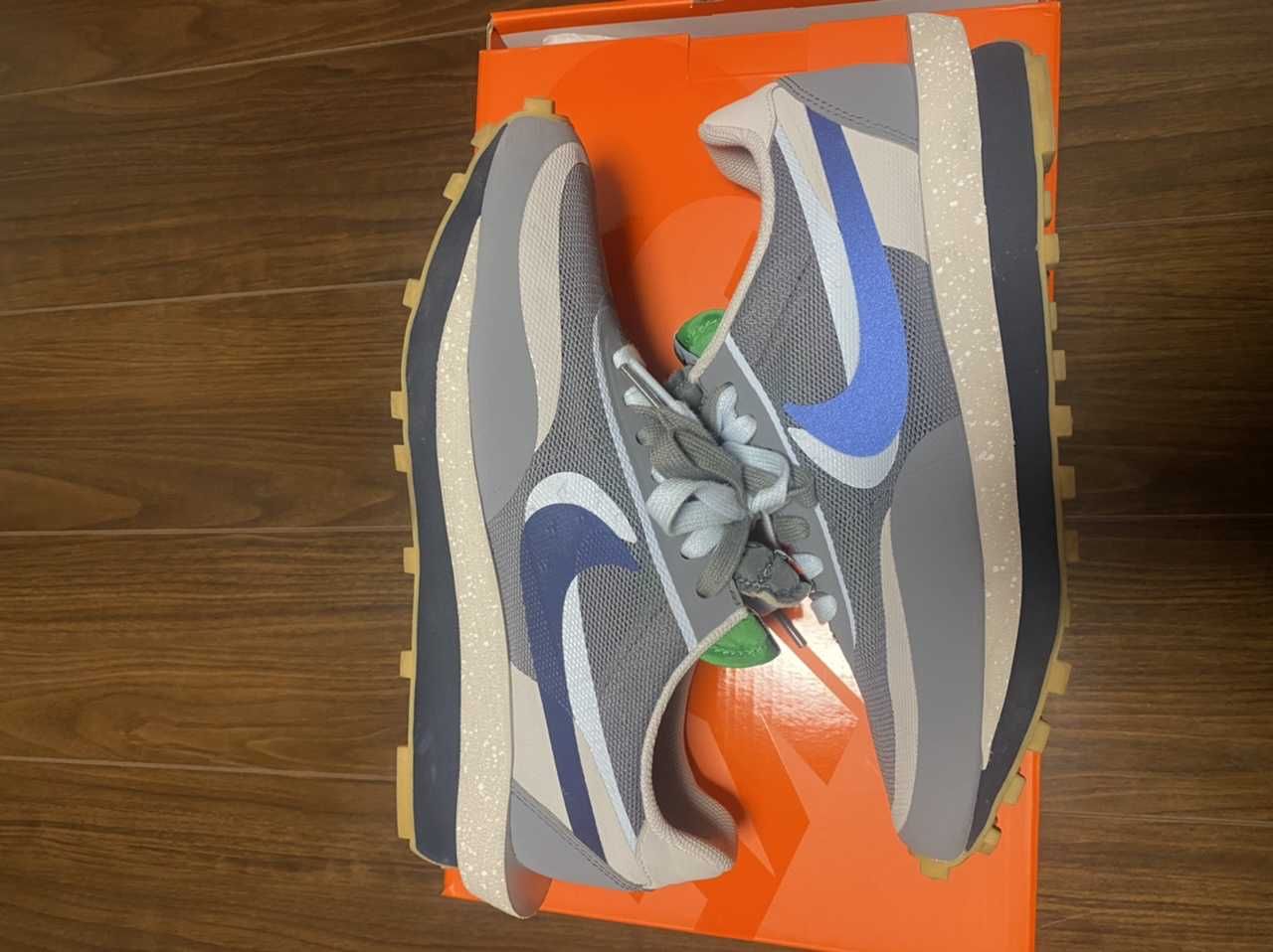 CLOT × Sacai × Nike LD Waffle "Grey Obsidian/Cool Grey"