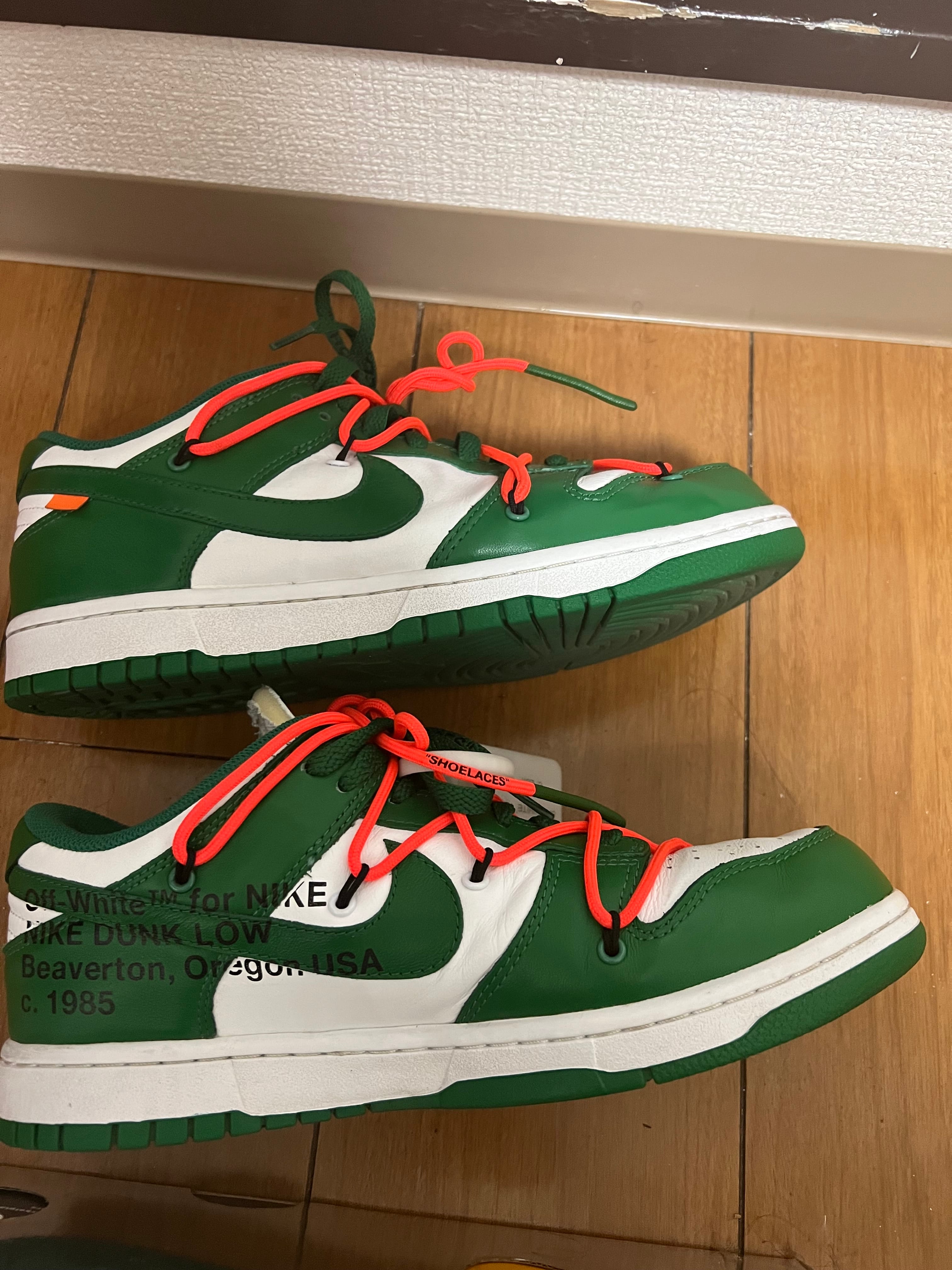 Off-White × Nike Dunk Low "White/Pine Green"