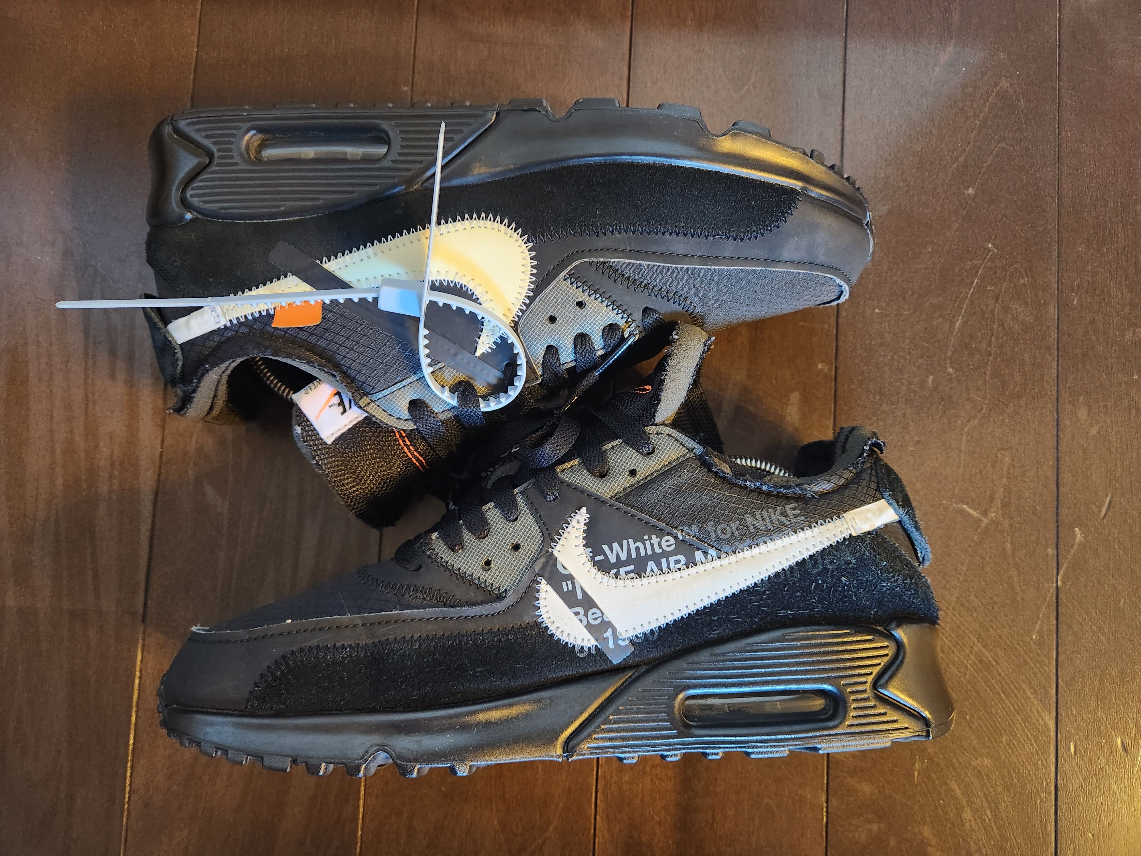 Off-White × Nike Air Max 90 "Black/Black-Cone-White"