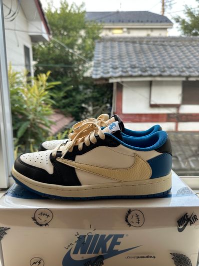 Travis Scott × fragment design × Nike Air Jordan 1 Low OG SP "Military Blue"