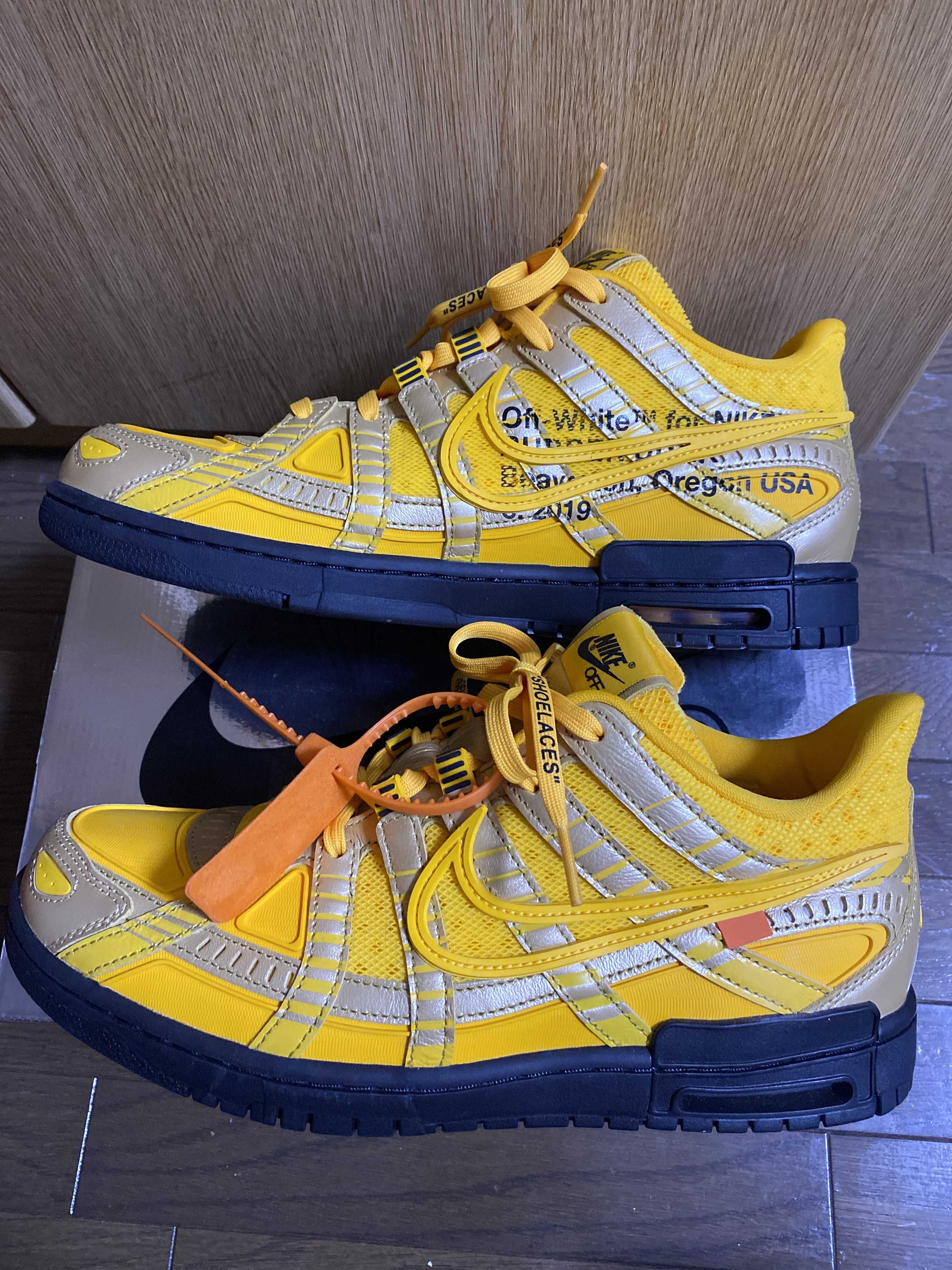 Off-White × Nike Air Rubber Dunk "University Gold" 