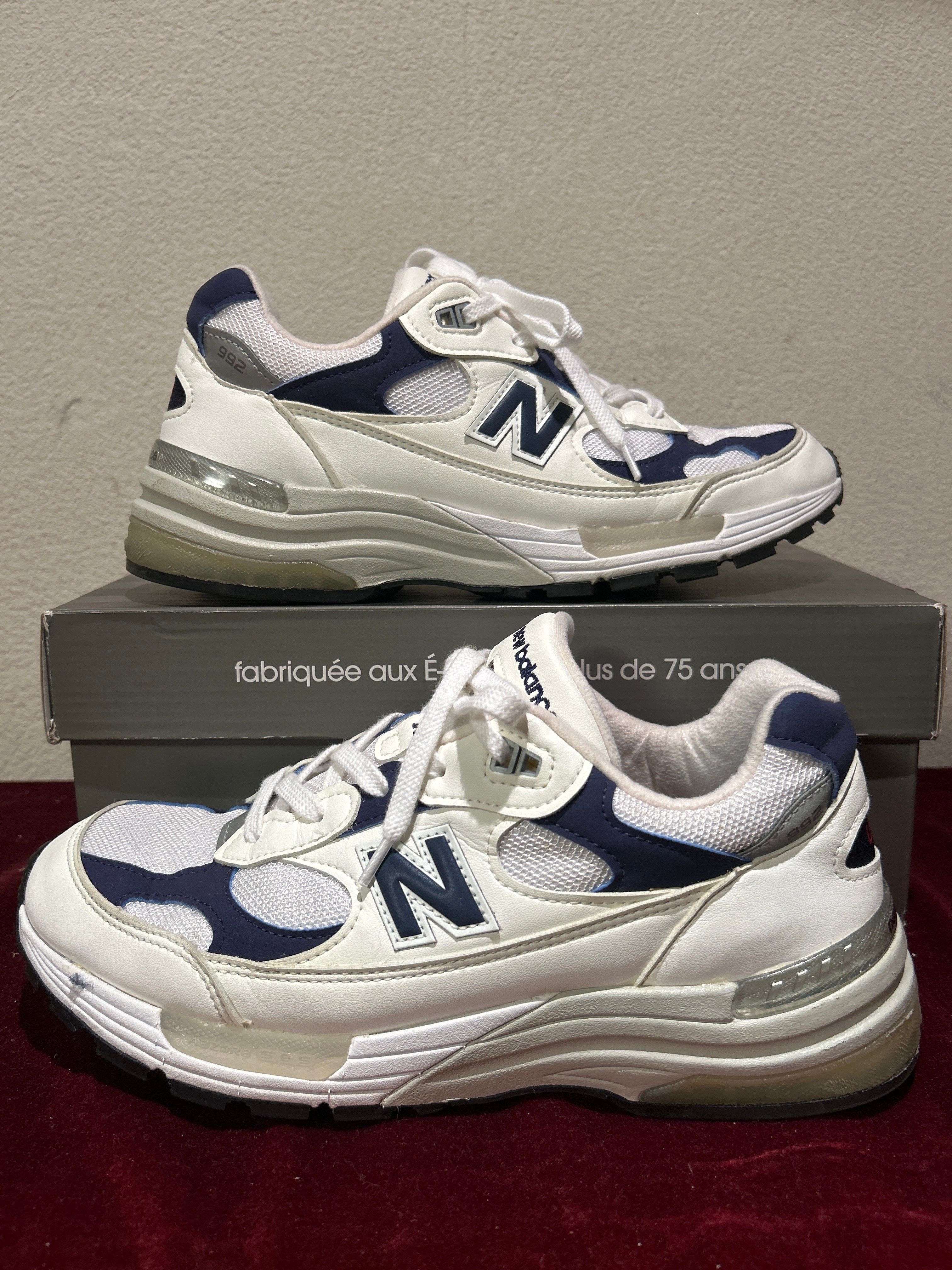 New Balance 992 Made in USA "White Navy"