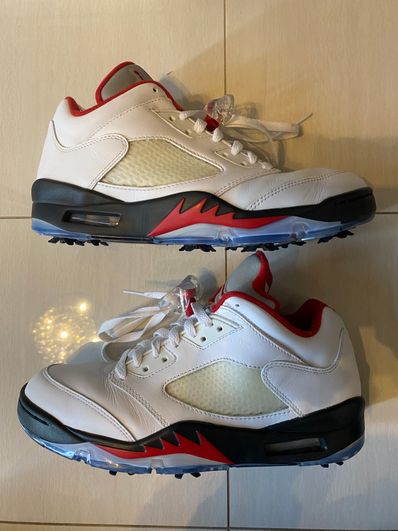Nike Air Jordan 5 Retro Low Golf "Fire Red/Silver Tongue"