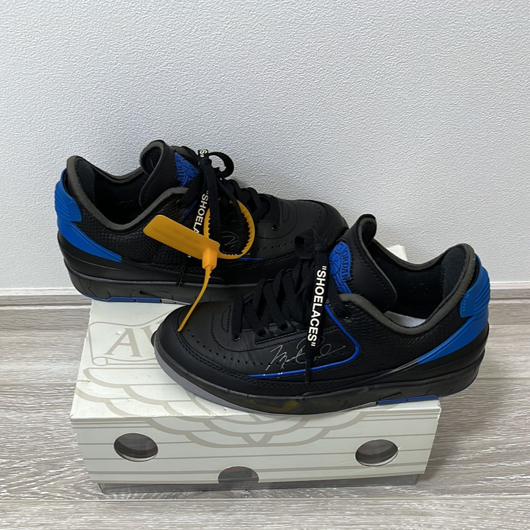 Off-White × Nike Air Jordan 2 Low "Black and Varsity Royal"