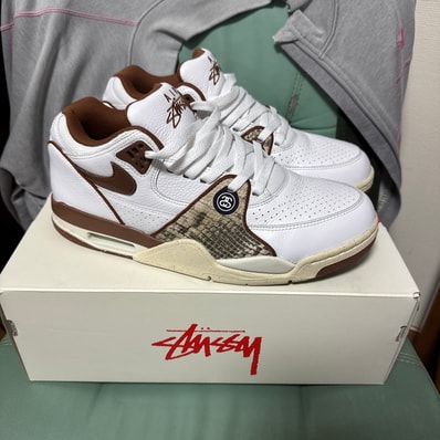 Stussy × Nike Air Flight 89 Low SP "White and Pecan"