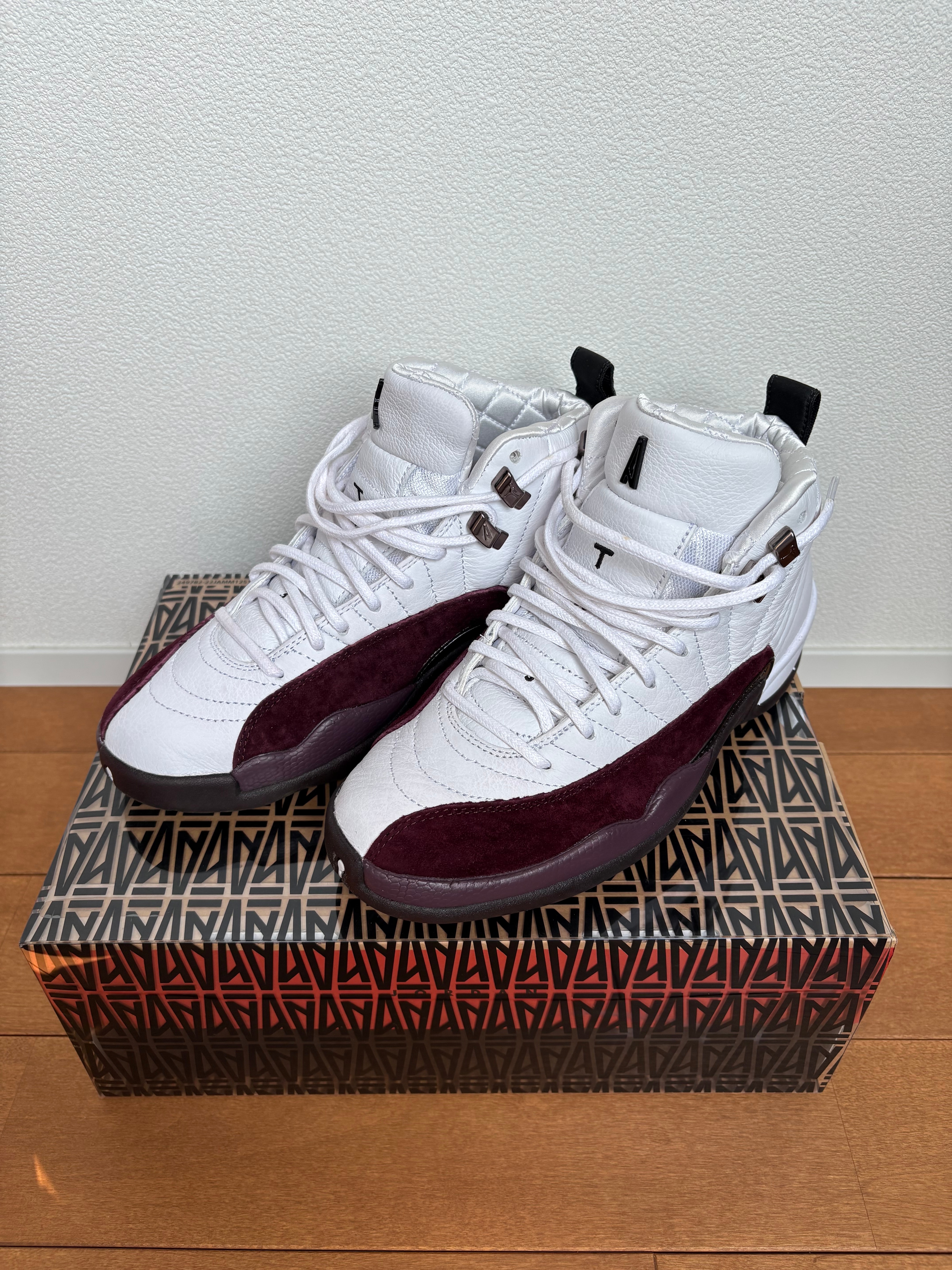 A Ma Maniere × Nike Women's Air Jordan 12 "White and Burgundy Crush"