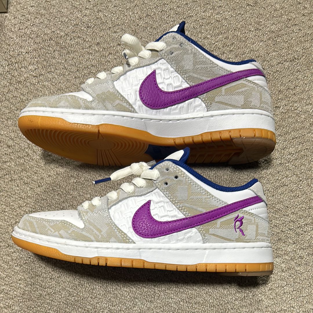 Rayssa Leal × Nike SB Dunk Low PRM "Pure Platinum and Vivid Purple"