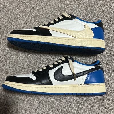 Travis Scott × fragment design × Nike Air Jordan 1 Low OG SP "Military Blue"