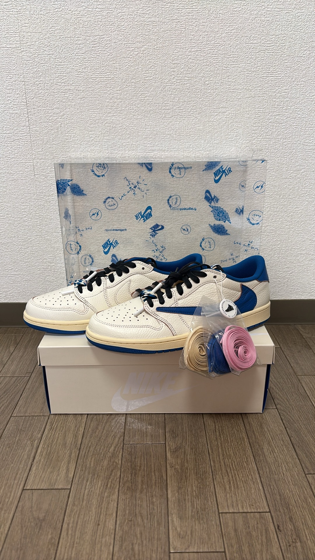 Travis Scott × fragment design × Nike Air Jordan 1 Low OG "Sail/Military Blue"
