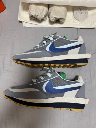 CLOT × Sacai × Nike LD Waffle "Grey Obsidian/Cool Grey"