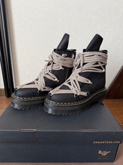 Rick Owens × Dr.Martens 1460 Quad Sole Megalace Boot "Black"
