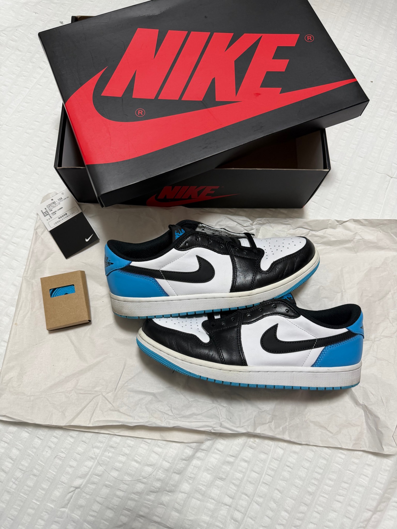 Nike Air Jordan 1 Low OG "Black and Dark Powder Blue/UNC"