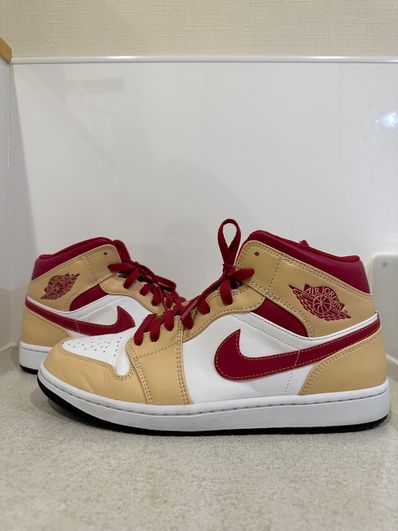 Nike Air Jordan 1 Mid "Beige/Cardinal Red"