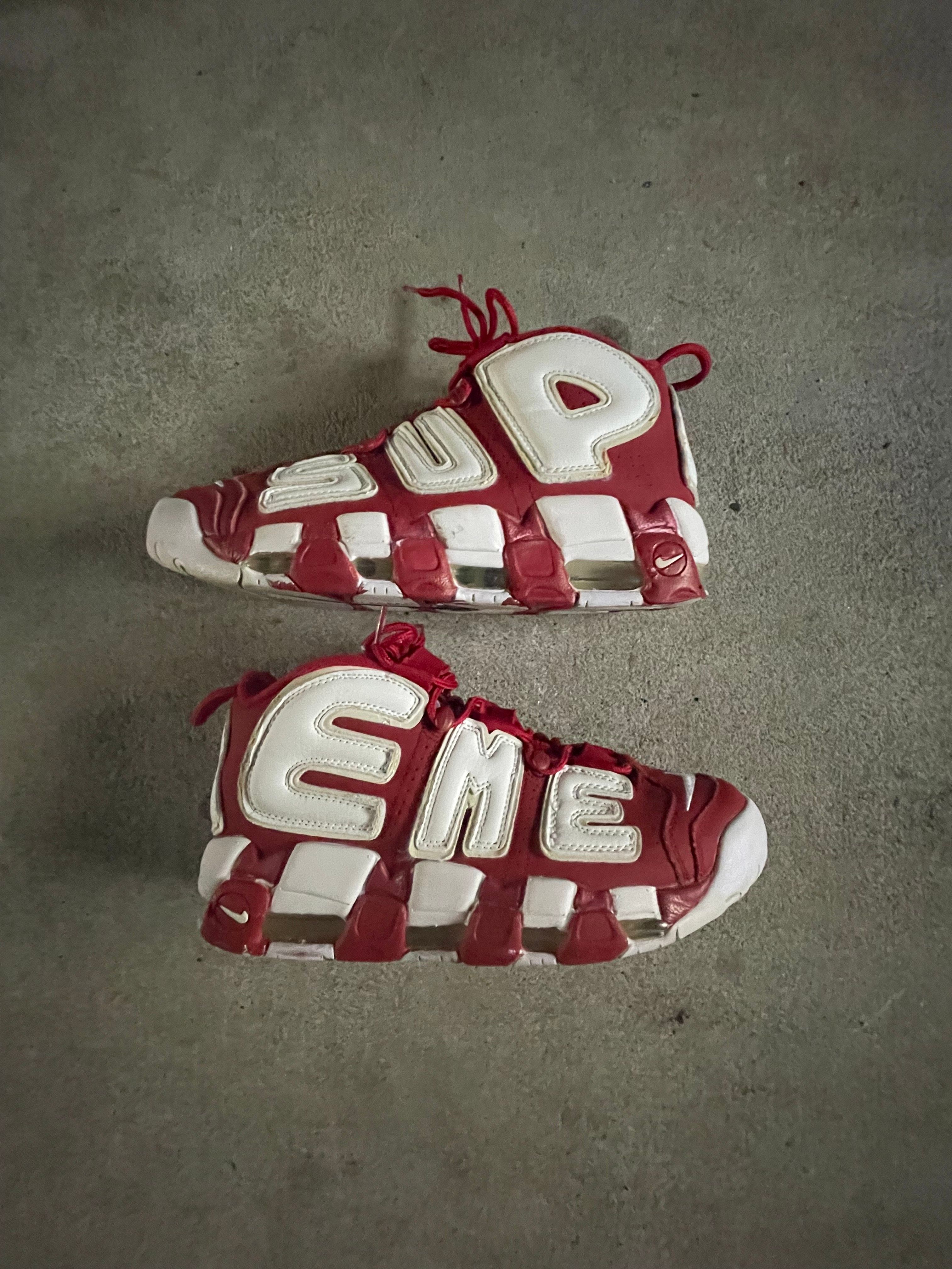 Supreme × Nike Air More Uptempo "White/Red"
