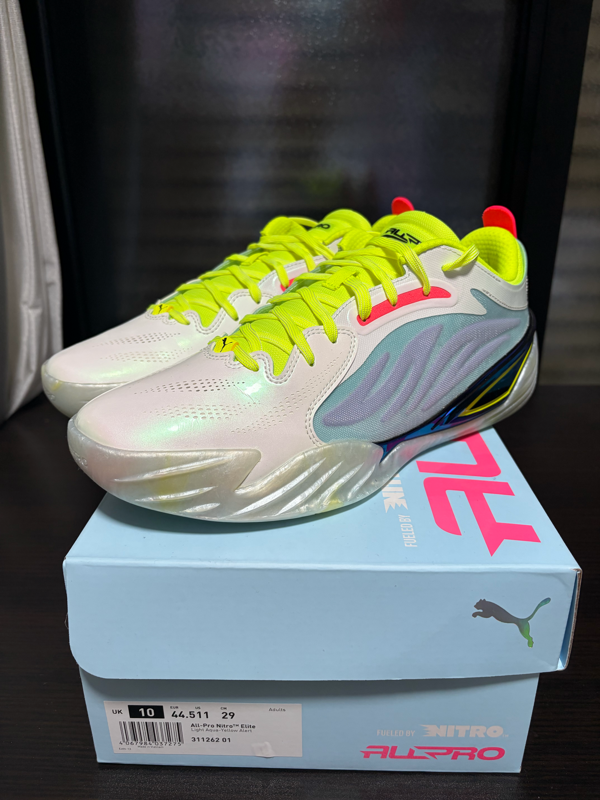 Puma All-Pro Nitro Elite "Light Aqua/Yellow Alert"