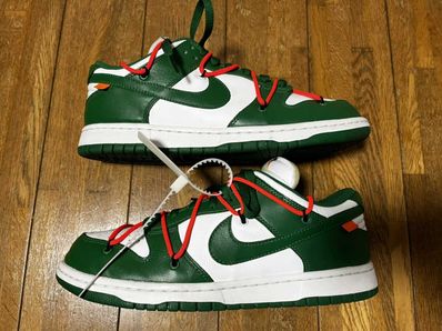 Off-White × Nike Dunk Low "White/Pine Green"
