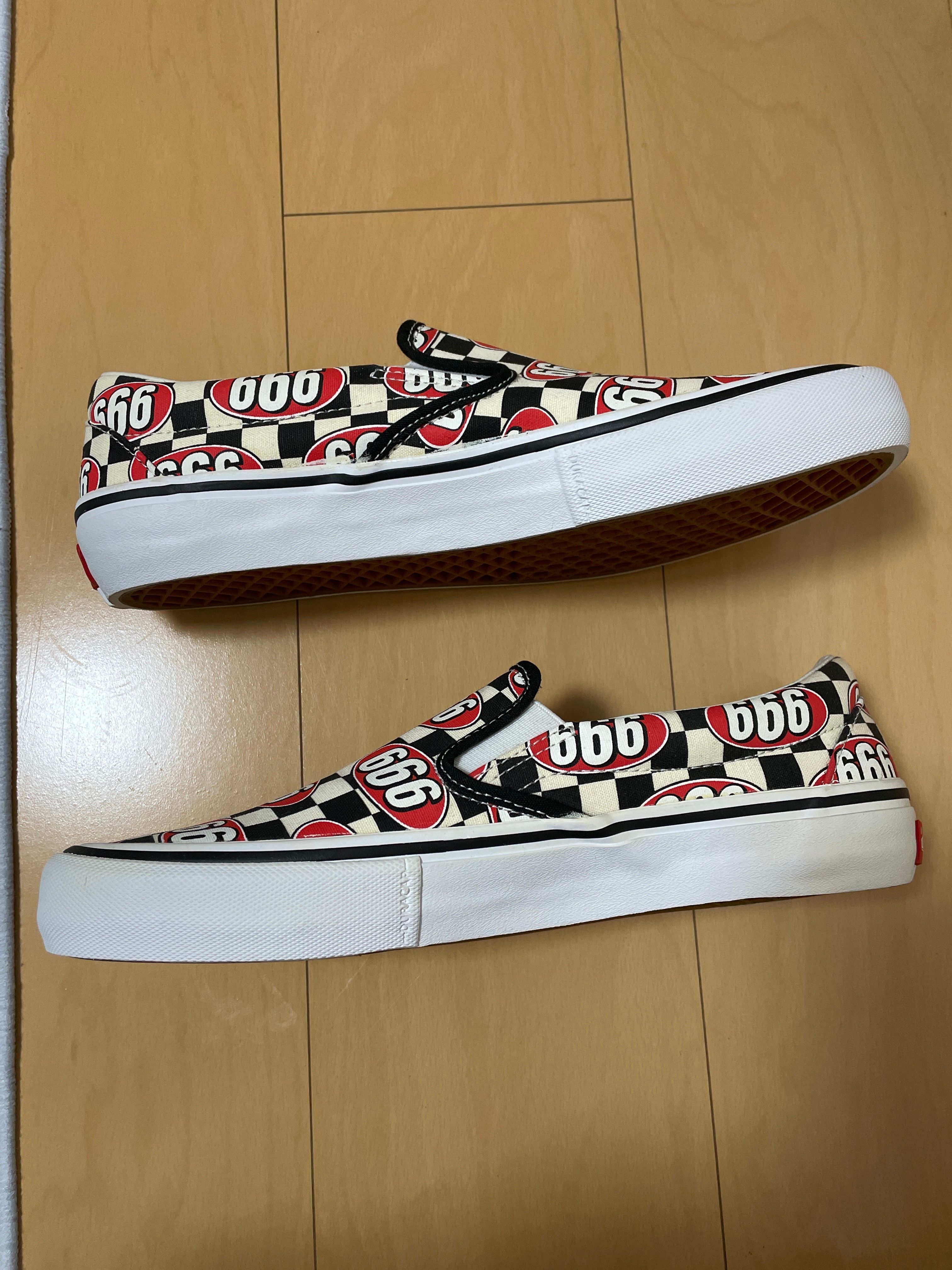 Supreme × Vans Slip-On "666 Checker"