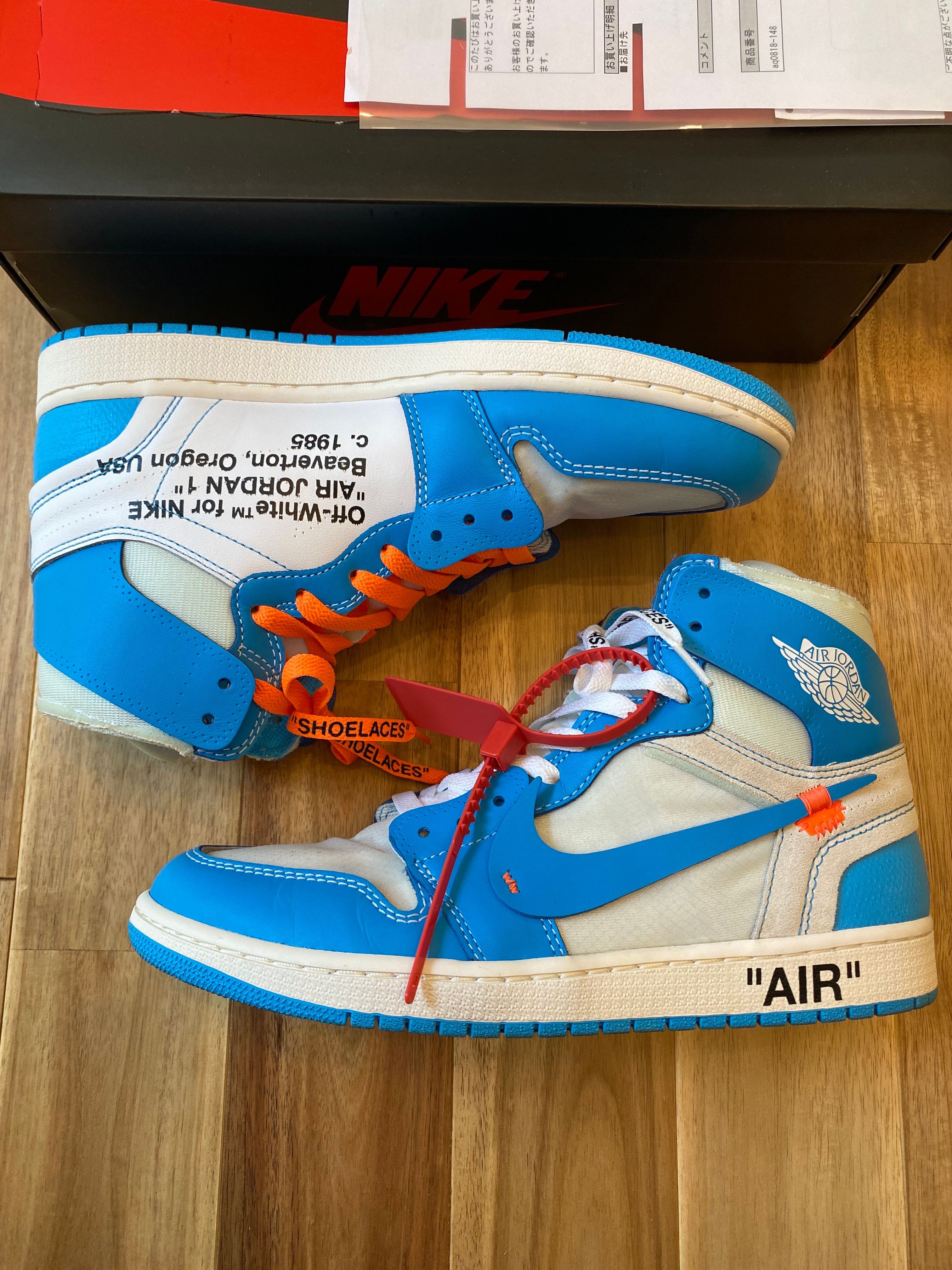 Off-White × Nike Air Jordan 1 High UNC "White/Dark Powder Blue"