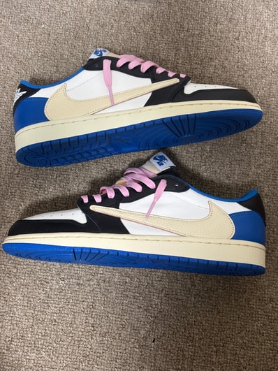 Travis Scott × fragment design × Nike Air Jordan 1 Low OG SP "Military Blue"