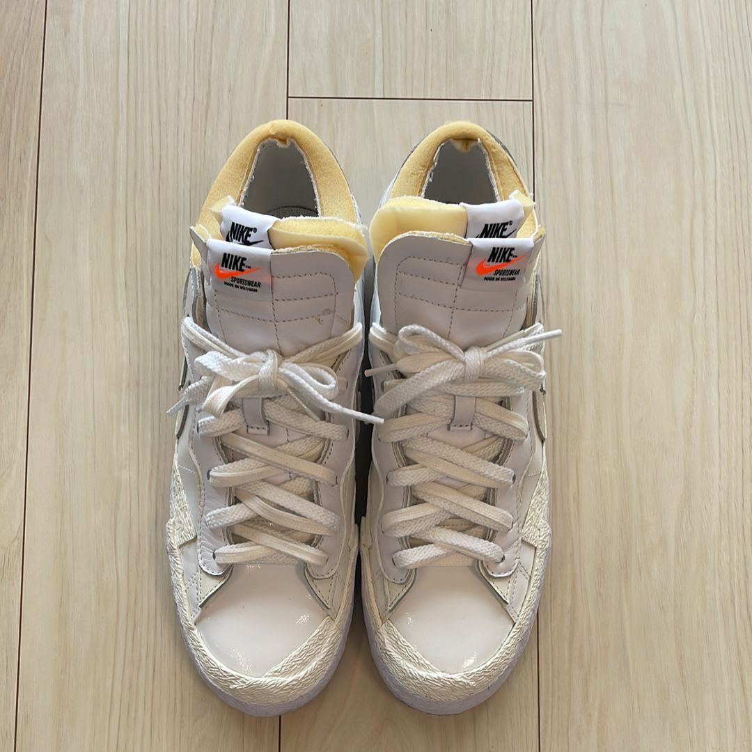 sacai × Nike Blazer Low "White Patent Leather"