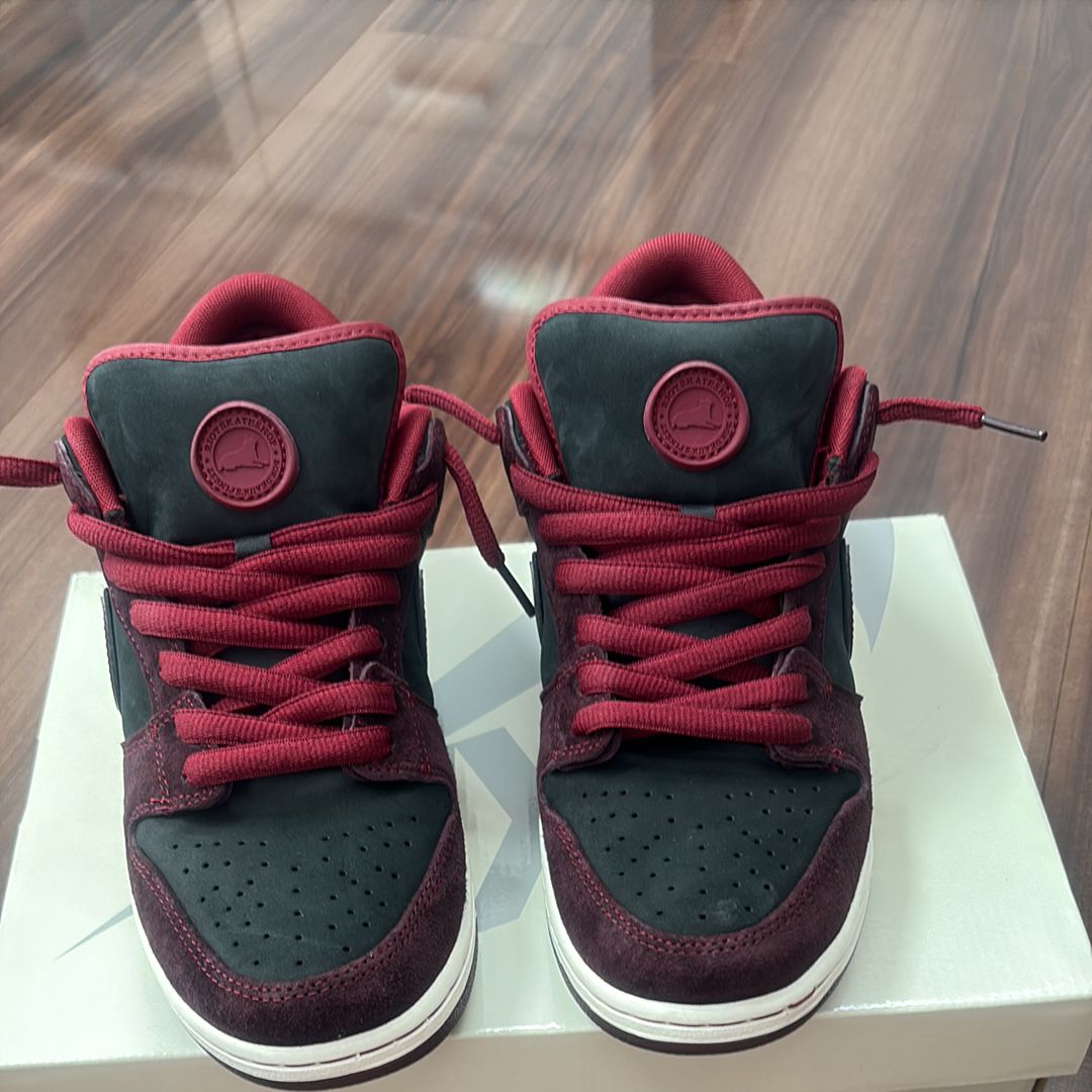 Riot Skateshop × Nike SB Dunk Low Pro QS "Mahogany and Team Red"