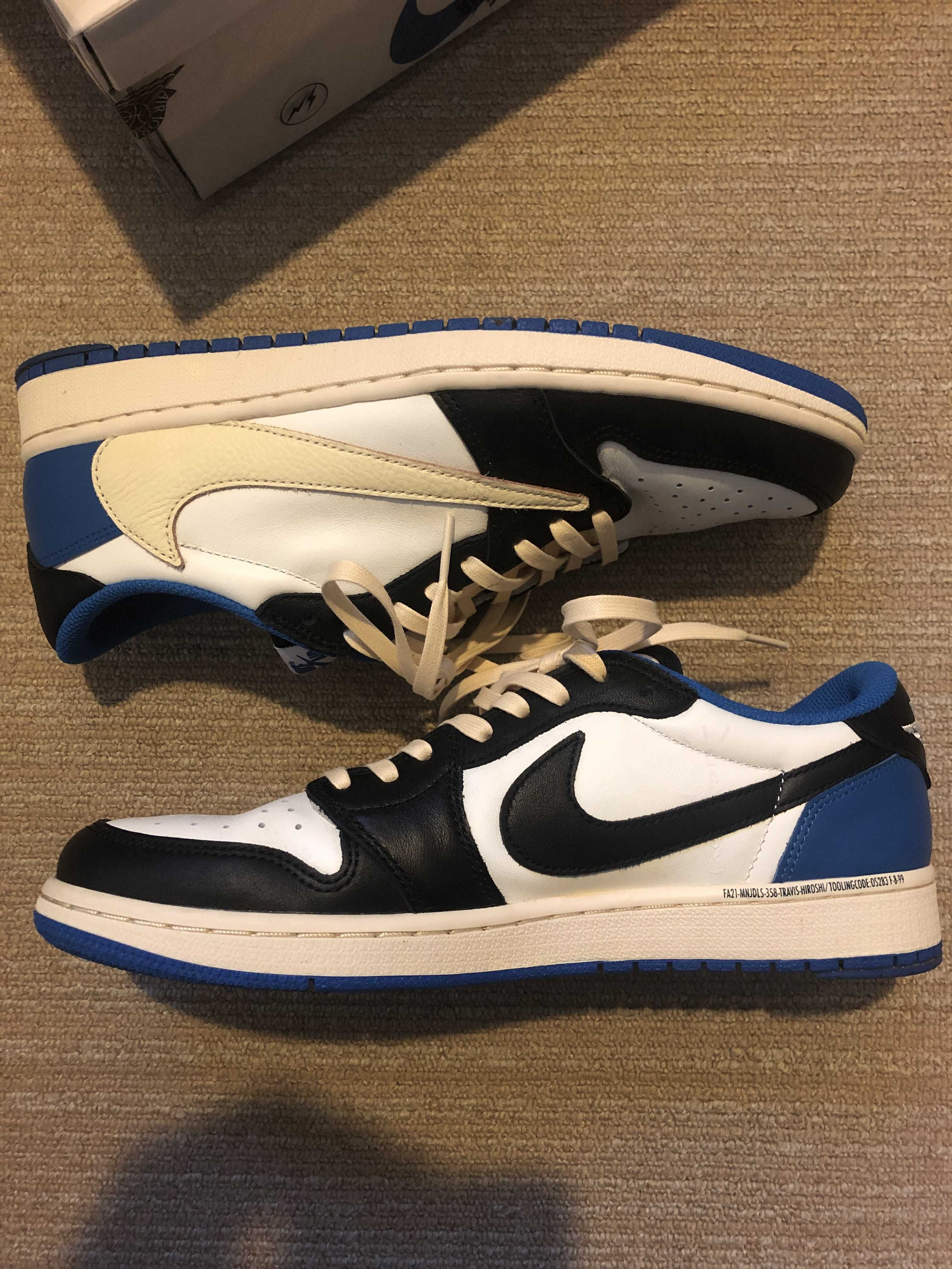 Travis Scott × fragment design × Nike Air Jordan 1 Low OG SP "Military Blue"