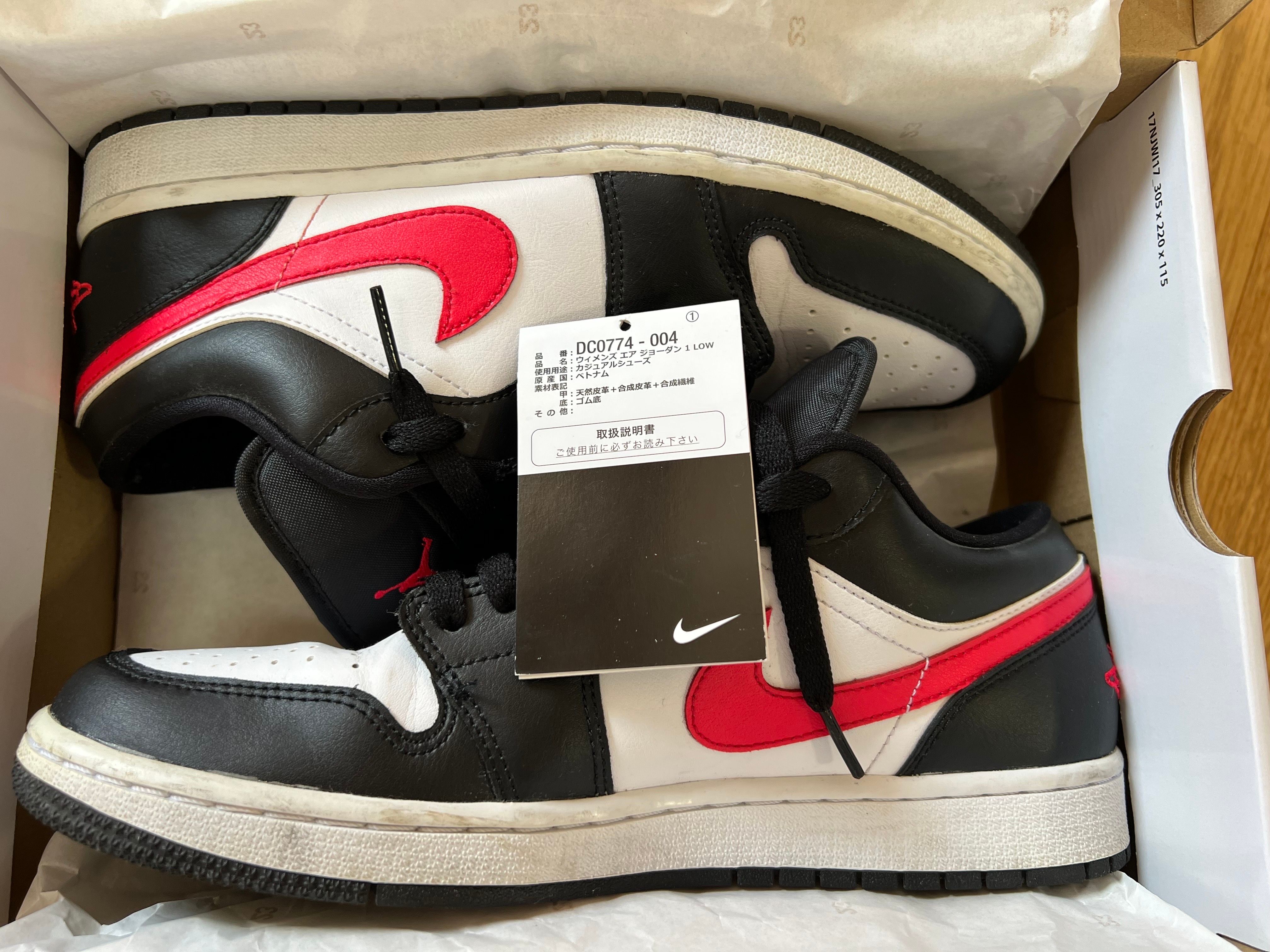 NIKE Women's AIR JORDAN 1 LOW "BLACK/SIREN RED/WHITE"