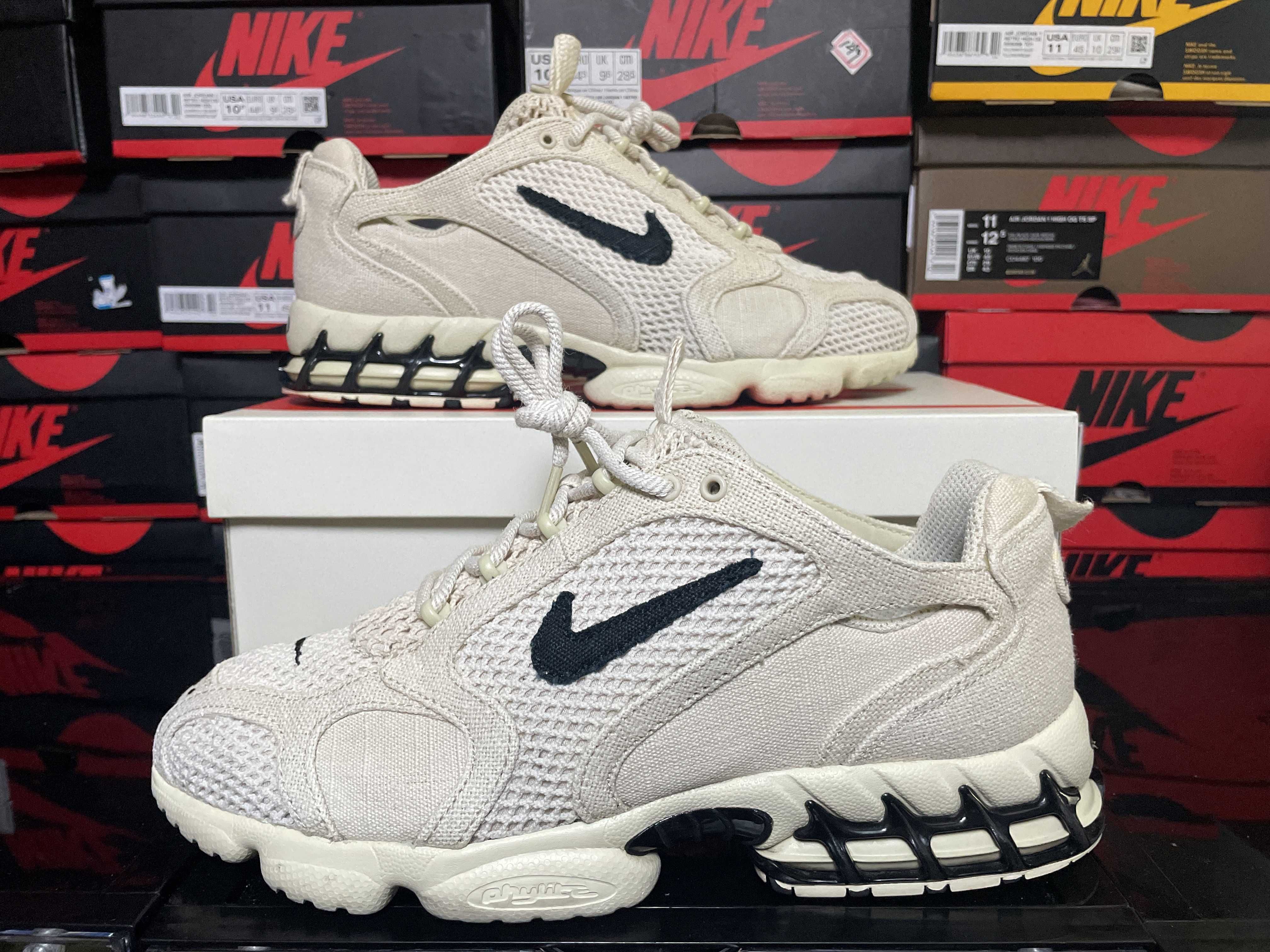 Stussy × Nike Air Zoom Spiridon CG 2 "Fossil/Black"