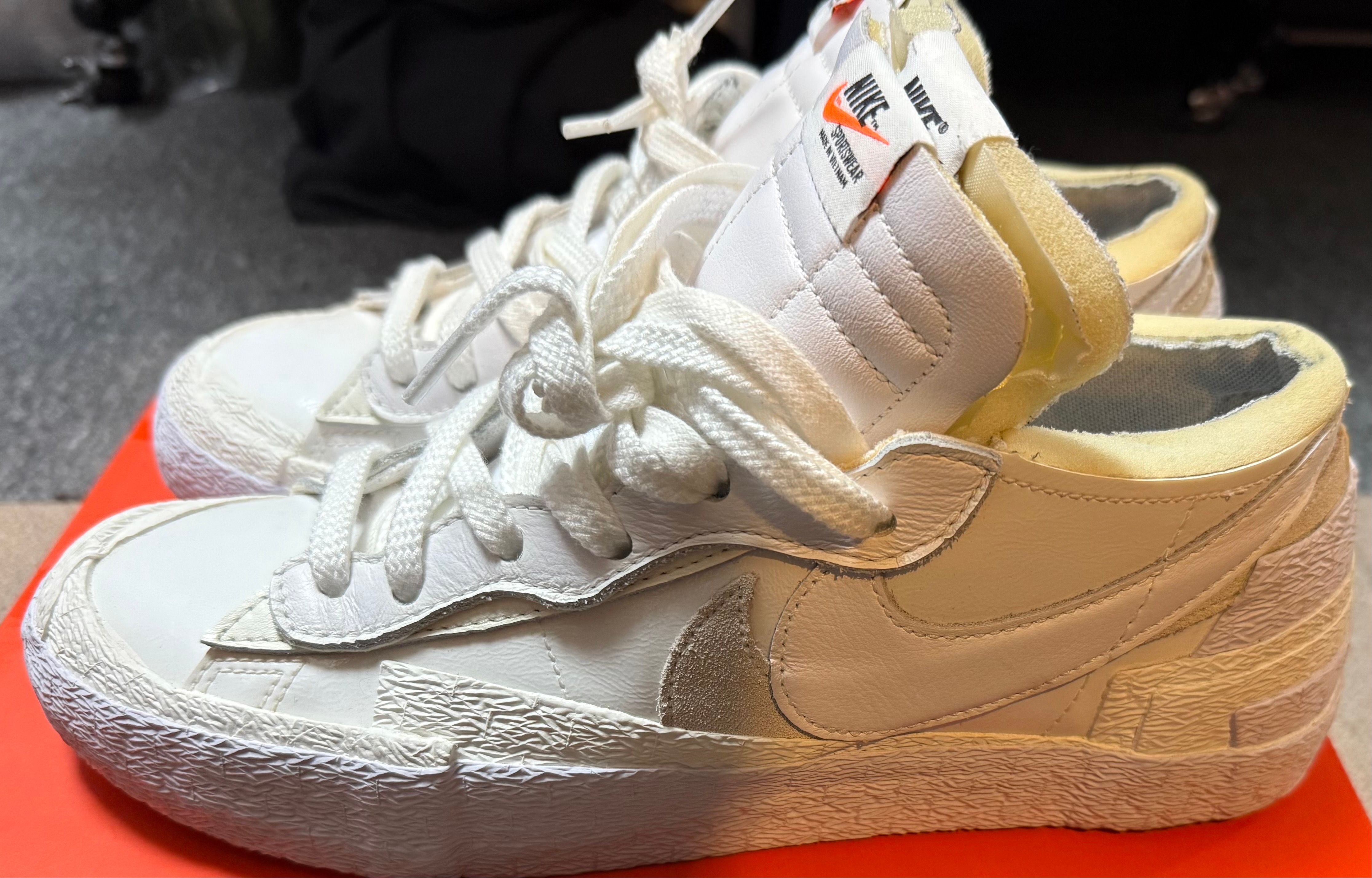 sacai × Nike Blazer Low "White Patent Leather"