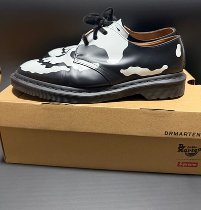 Supreme × Dr.Martens 1461 Skull 3 Eye Shoe "Black/White" (25FW Week 14)