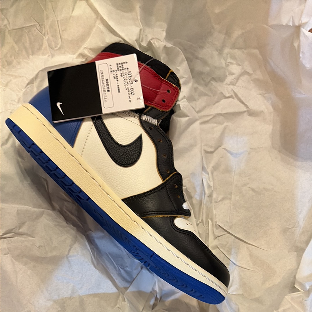 fragment design × UNION × Nike Air Jordan 1 High OG "Black/Varsity Red"