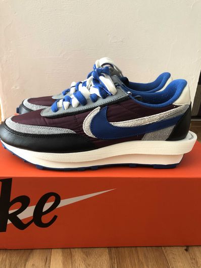 UNDERCOVER × sacai × Nike LD Waffle "Night Maroon/Pale Ivory-Ground Grey-Team Royal"
