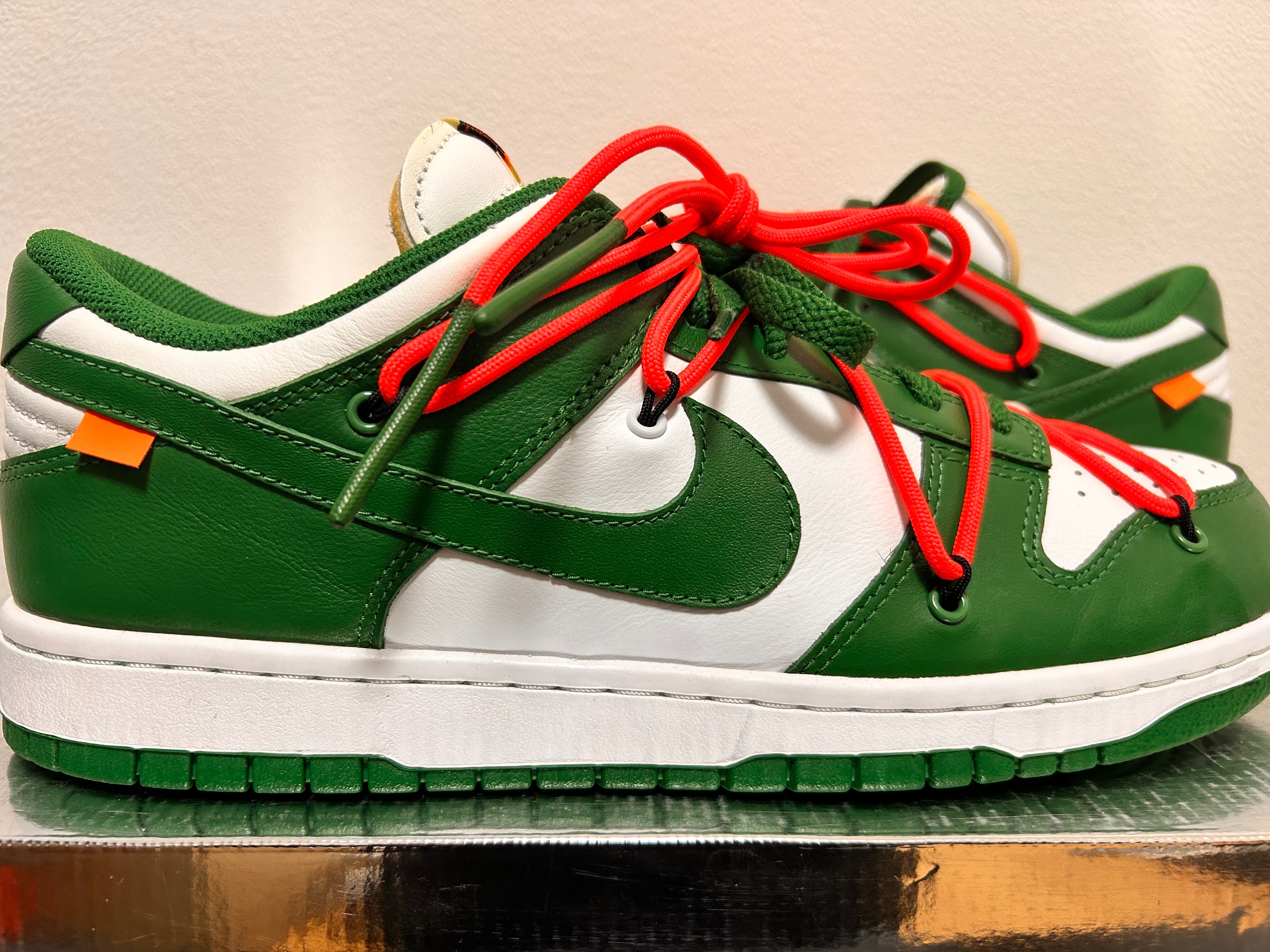 Off-White × Nike Dunk Low "White/Pine Green"