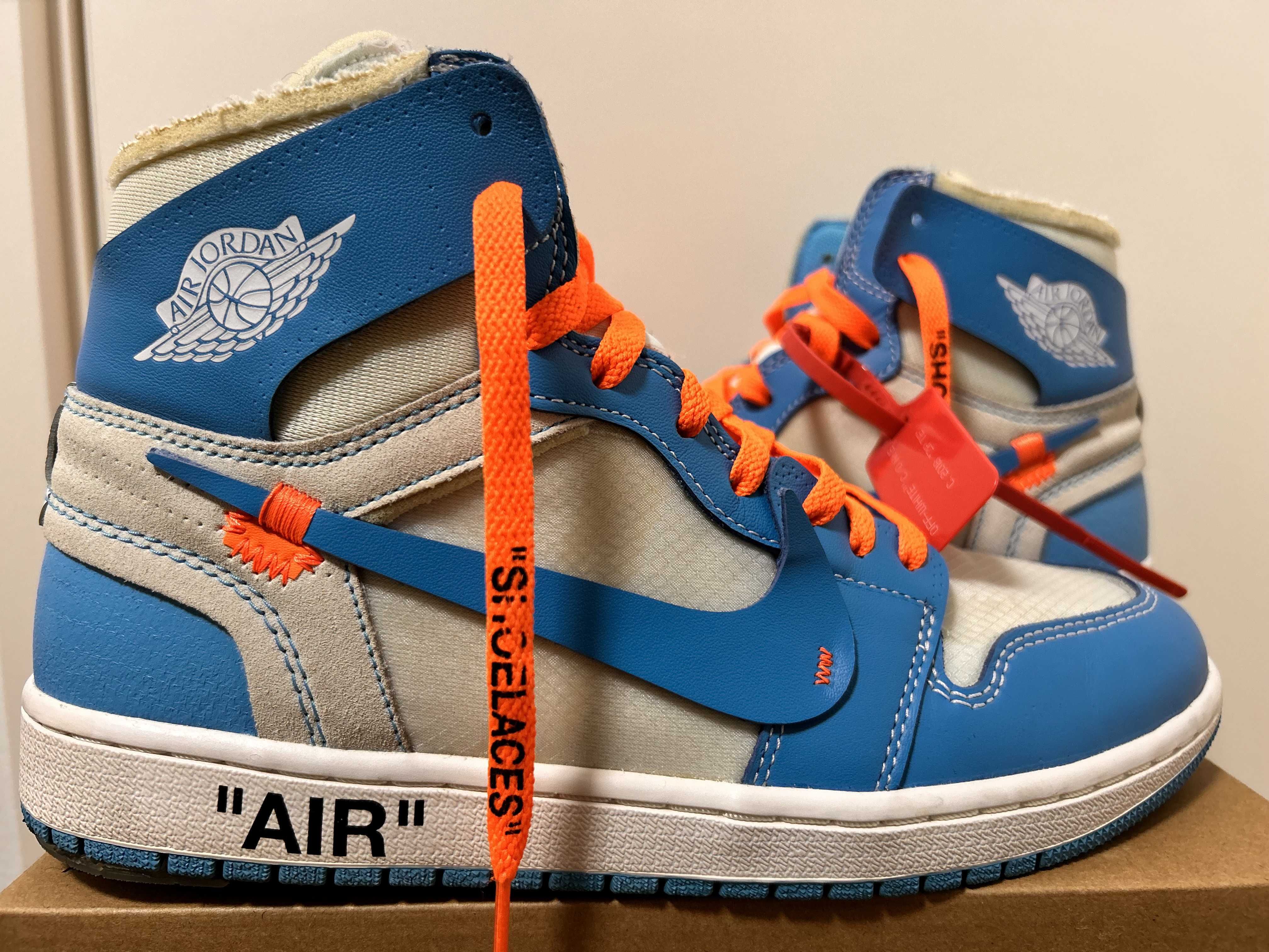 Off-White × Nike Air Jordan 1 High UNC "White/Dark Powder Blue"
