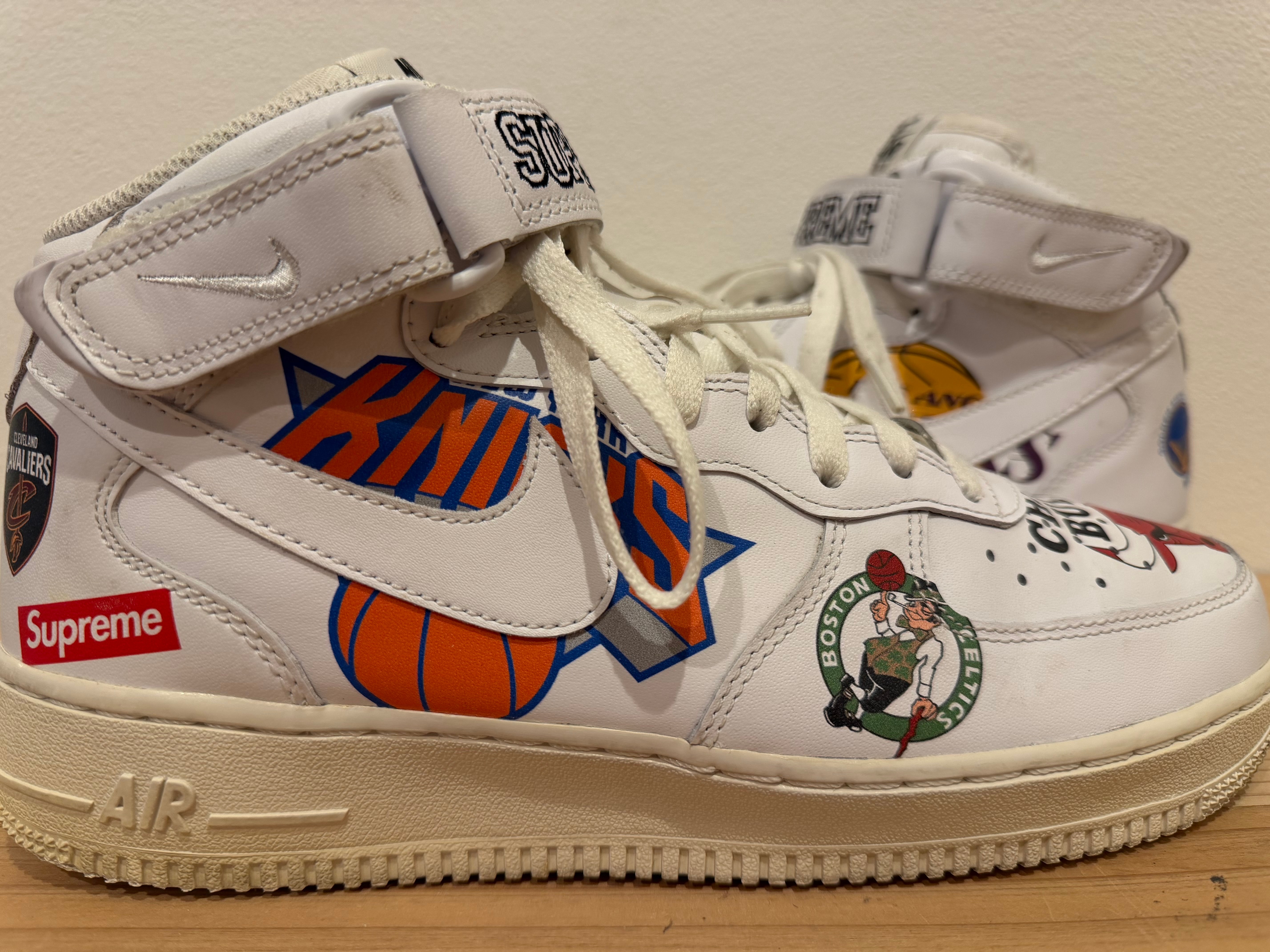 Supreme × NBA × Nike Air Force 1 Mid '07 "White"