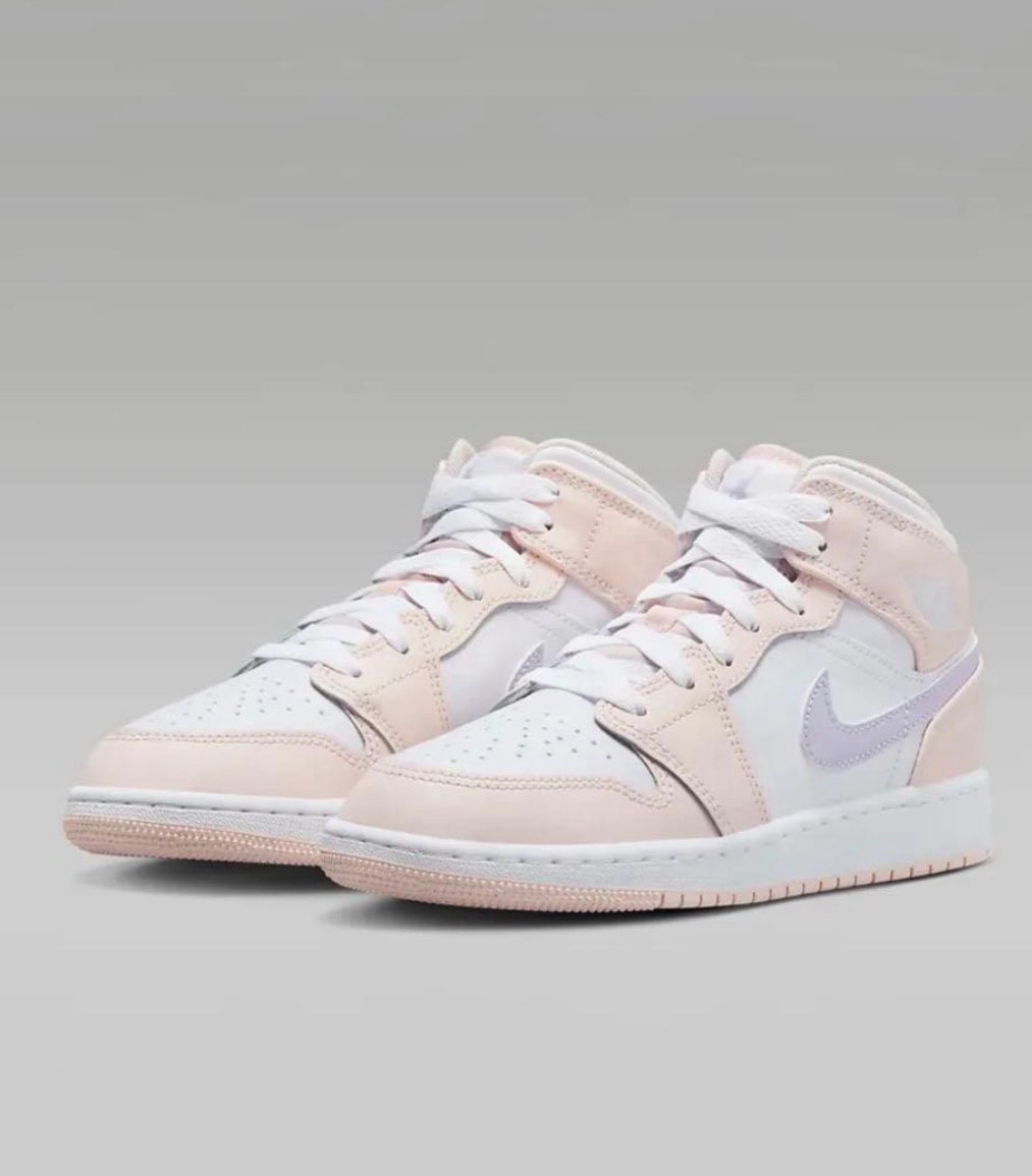 Nike GS Air Jordan 1 Mid "Pink Wash/White/Violet Frost"