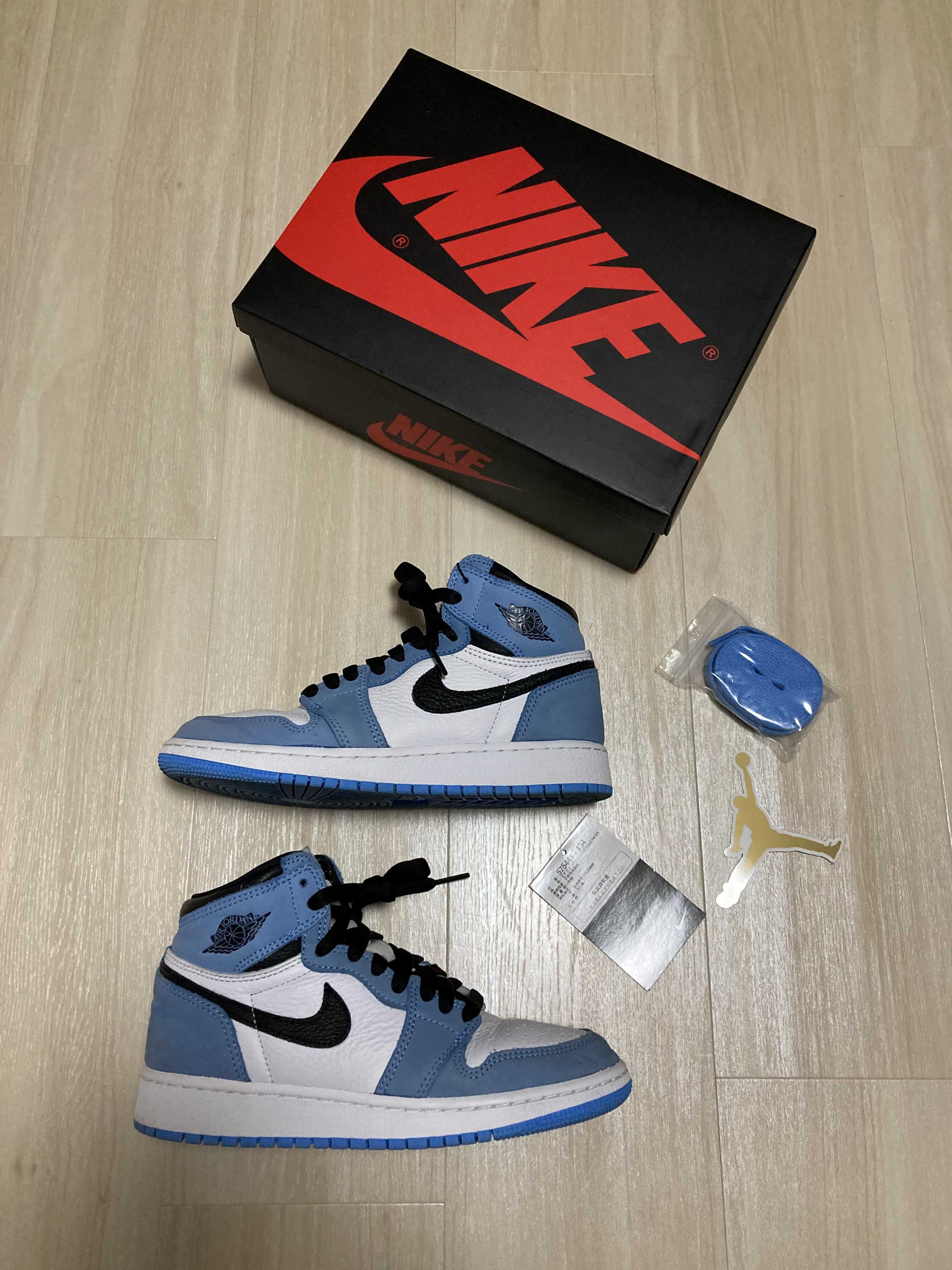 Nike GS Air Jordan 1 High "White/University Blue/Black"   