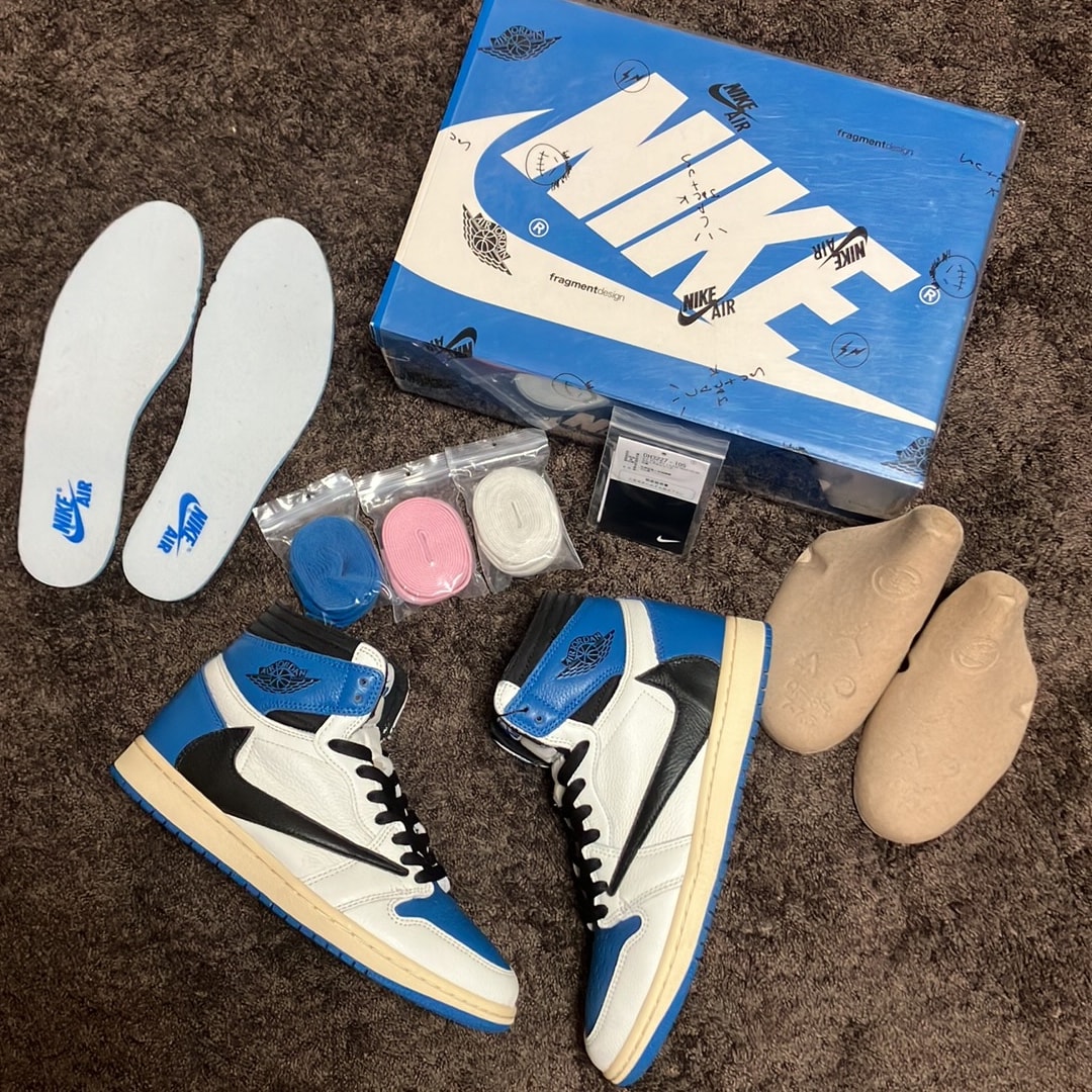 Travis Scott × fragment design × Nike Air Jordan 1 Retro High OG SP "Military Blue"