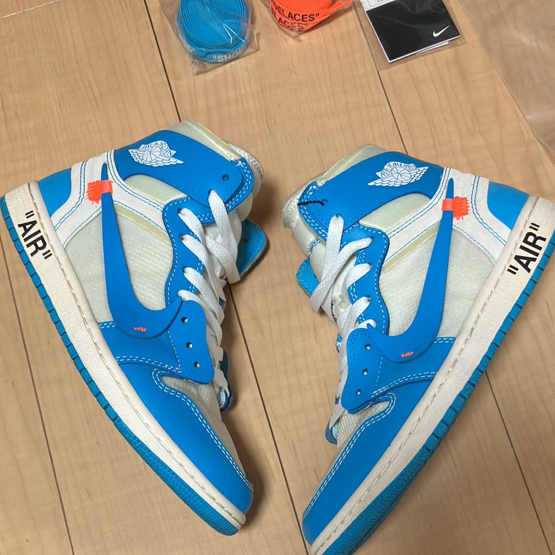 Off-White × Nike Air Jordan 1 High UNC "White/Dark Powder Blue"