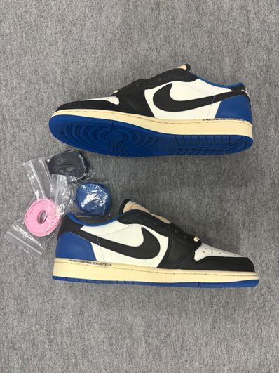 Travis Scott × fragment design × Nike Air Jordan 1 Low OG SP "Military Blue"