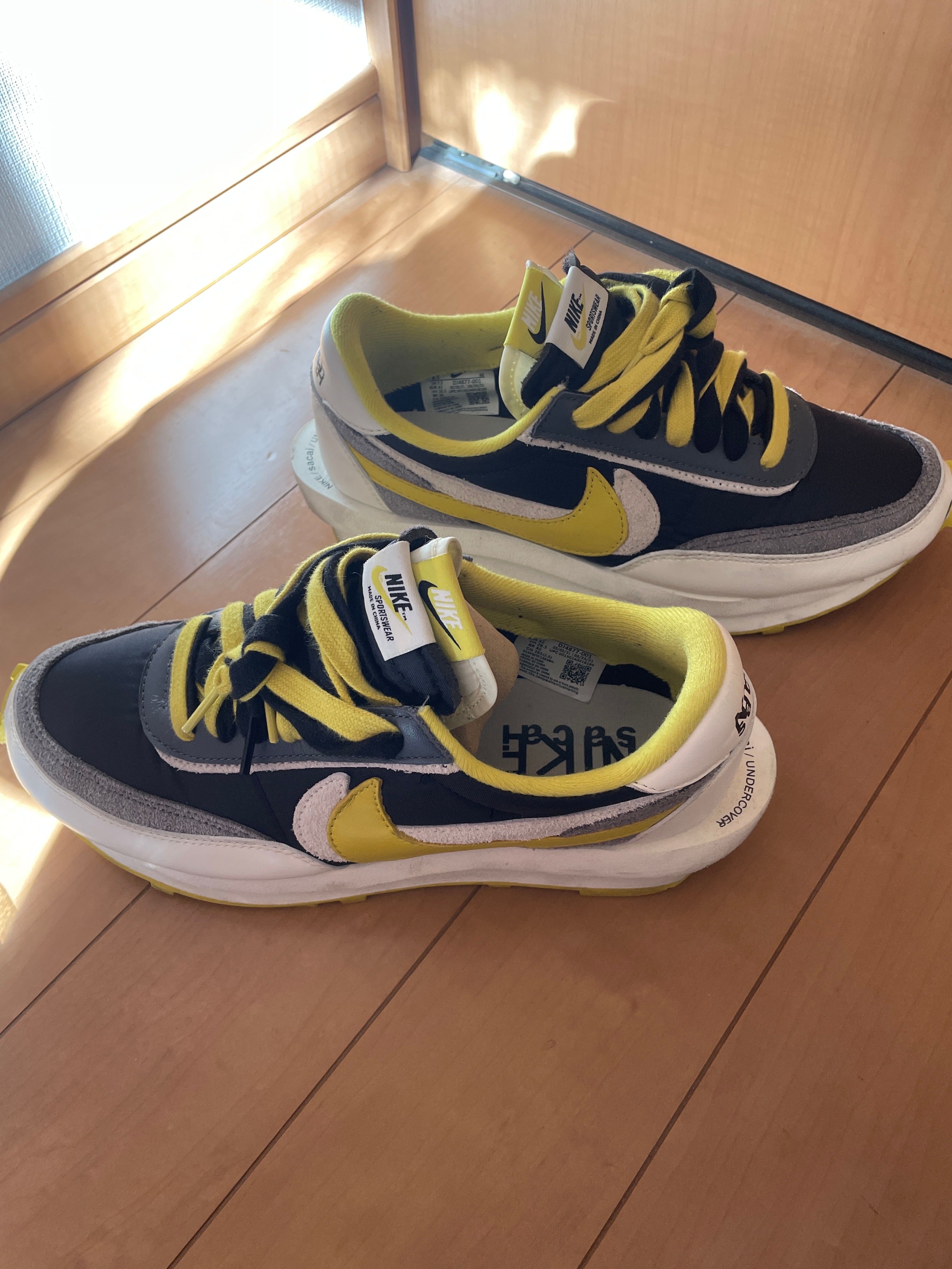 UNDERCOVER × sacai × Nike LD Waffle "Black/Sail-Dark Grey-Bright Citron"