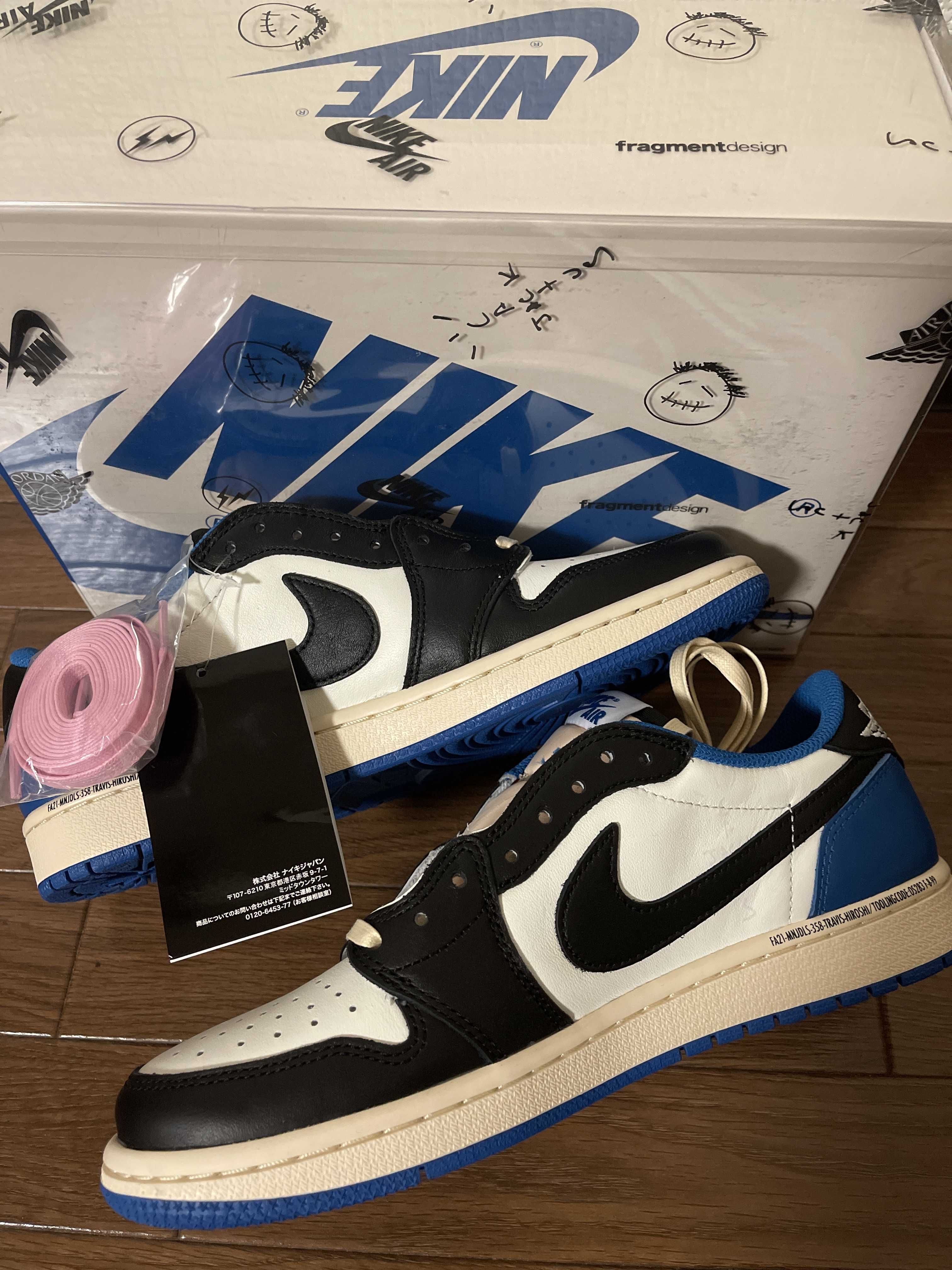 Travis Scott × fragment design × Nike Air Jordan 1 Low OG SP "Military Blue"