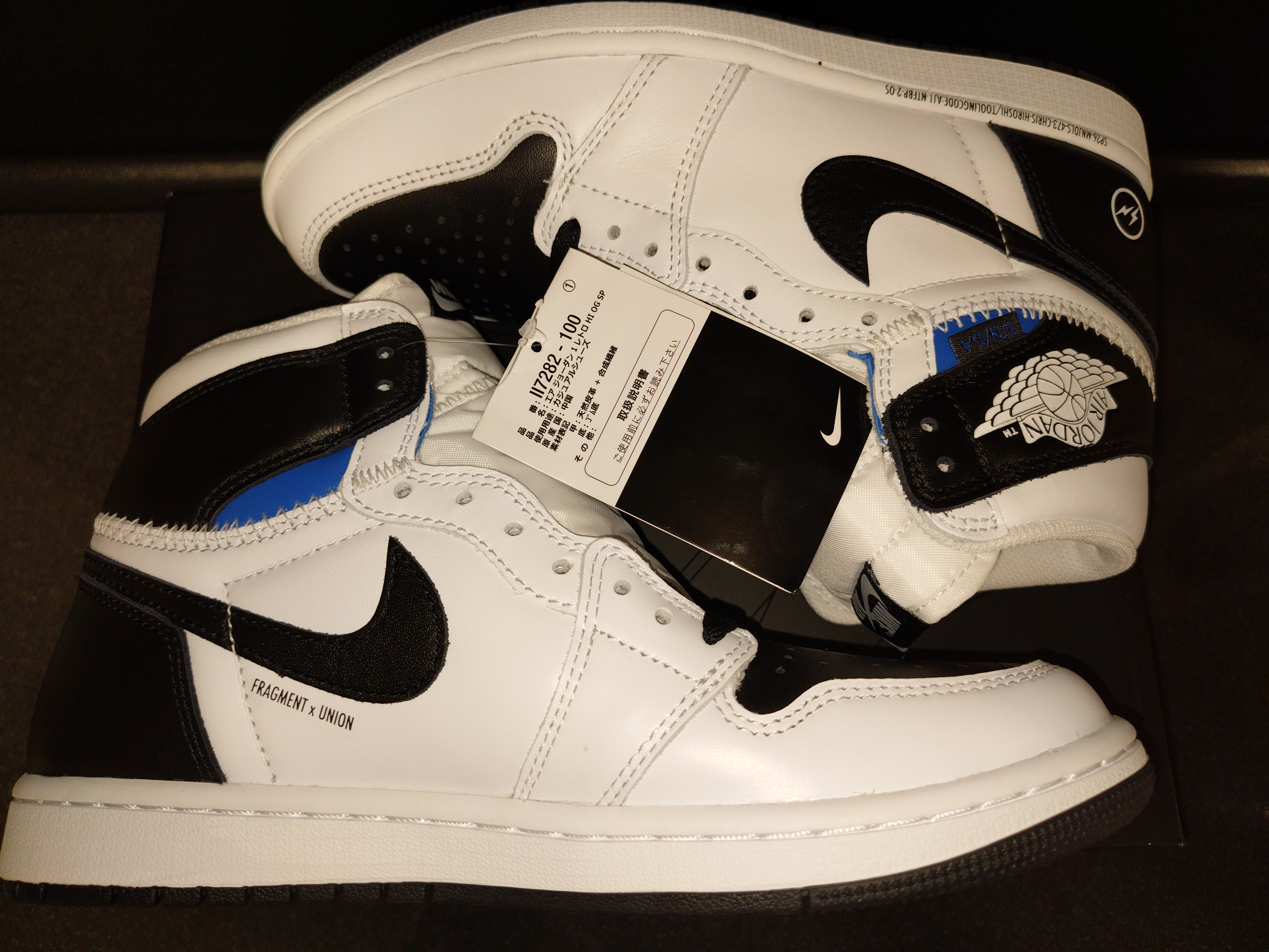 fragment design × UNION × Nike Air Jordan 1 Retro High OG "Black/White"