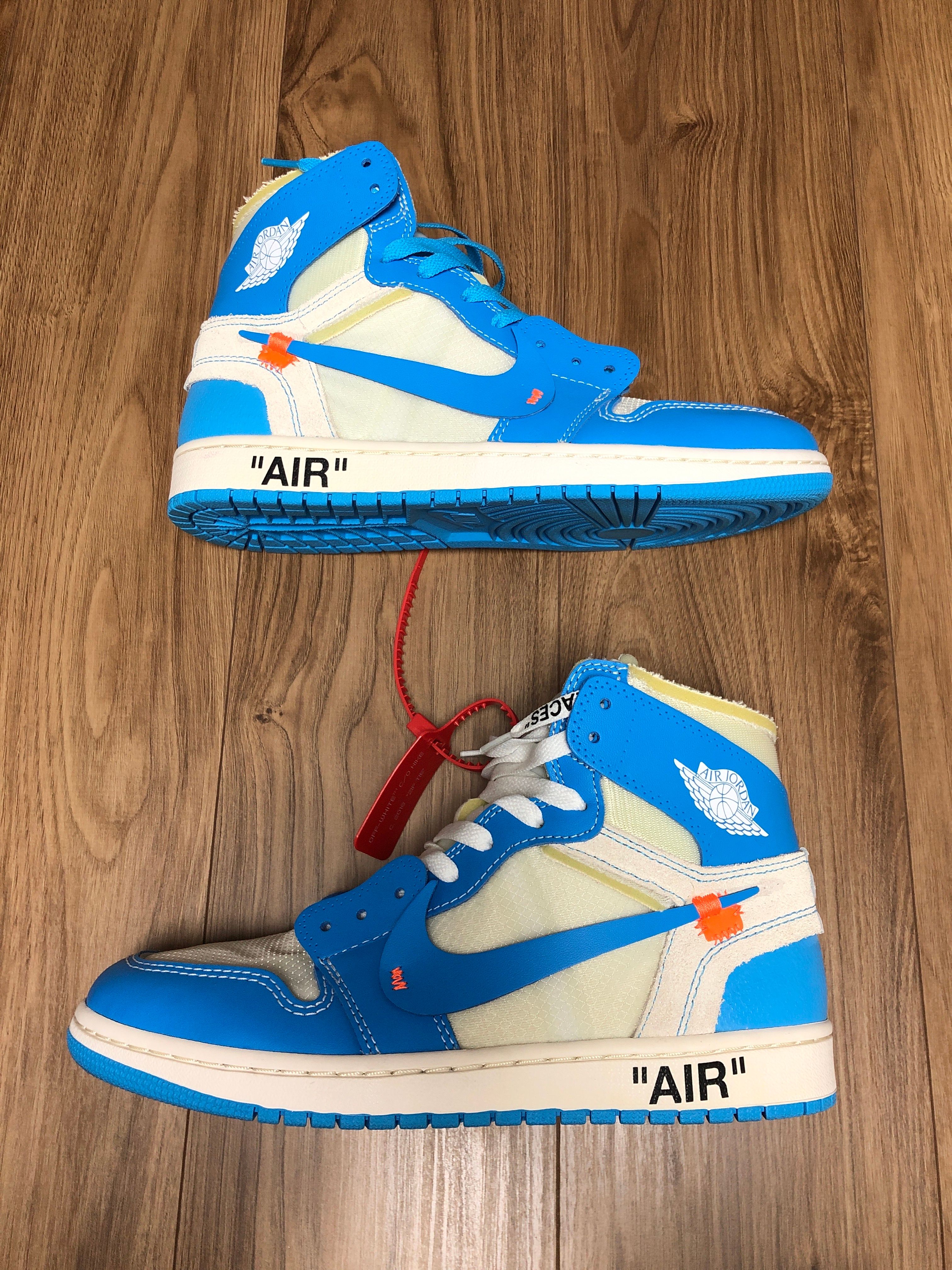 Off-White × Nike Air Jordan 1 High UNC "White/Dark Powder Blue"