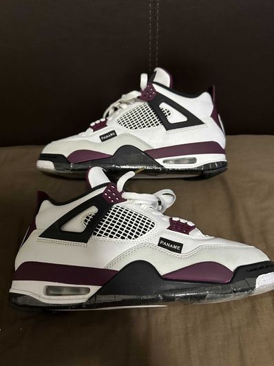 Paris Saint Germain ×Nike Air Jordan 4 Retro "White/Bordeaux/Neutral Gray"